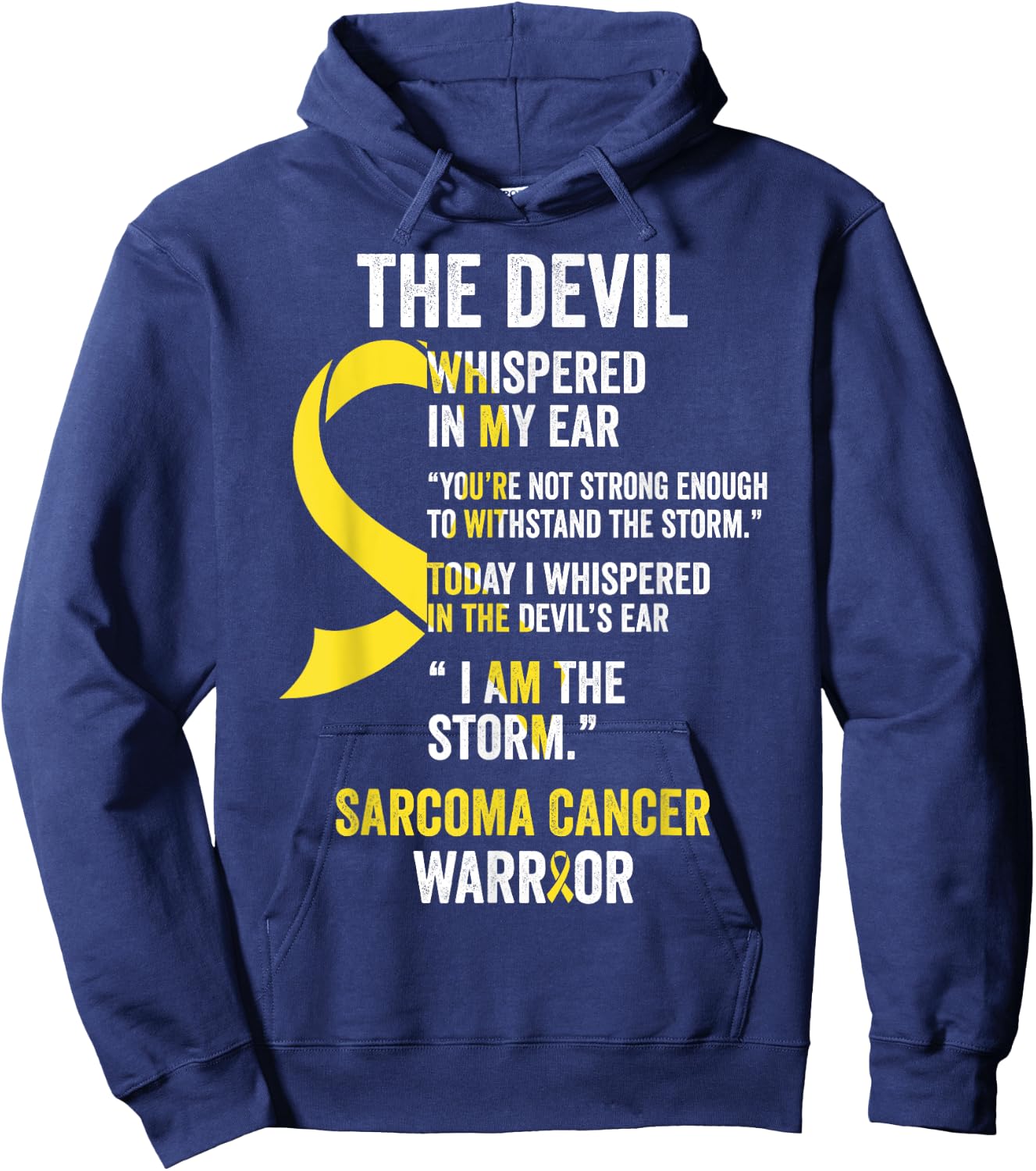 The Devil- Sarcoma Cancer Awareness Support Ribbon Hoodie - Hoodie | Navy