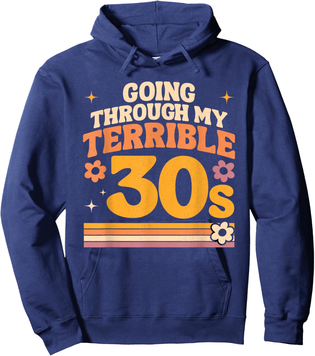 Terrible 30s Funny Retro Vintage (Font & Back) Hoodie - Hoodie | Navy