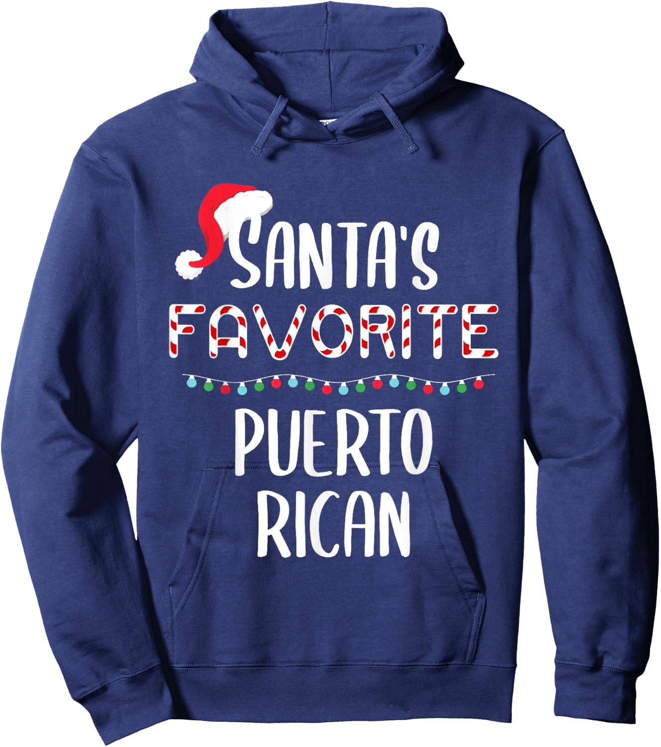 Santas Favorite Puerto Rican Pajamas Christmas Xmas Hoodie - Hoodie | Navy