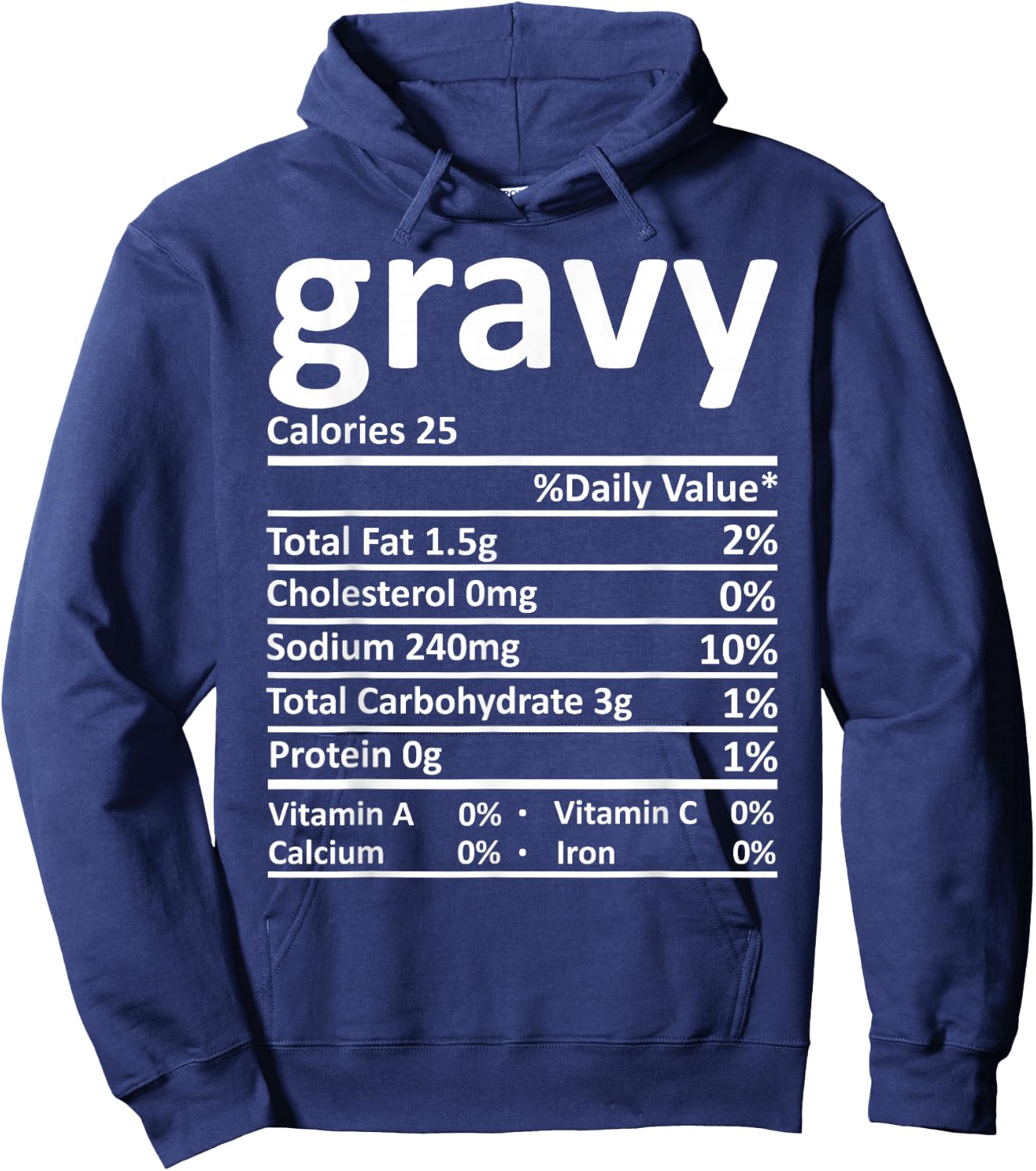 Gravy Nutrition Thanksgiving Costume Food Facts Christmas Hoodie - Hoodie | Navy