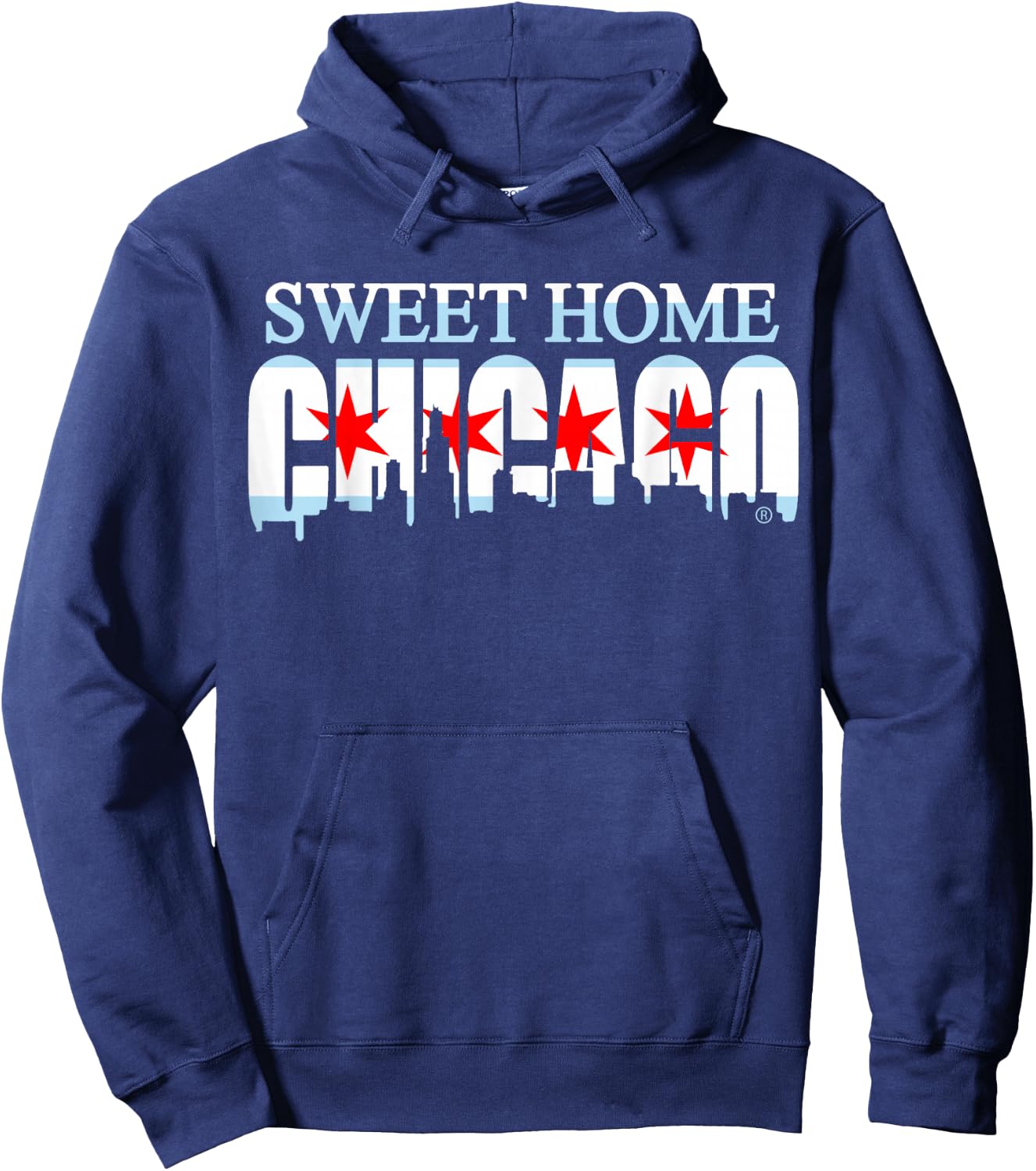 Sweet Home Chicago Flag Skyline Men Women Kids Hoodie - Hoodie | Navy