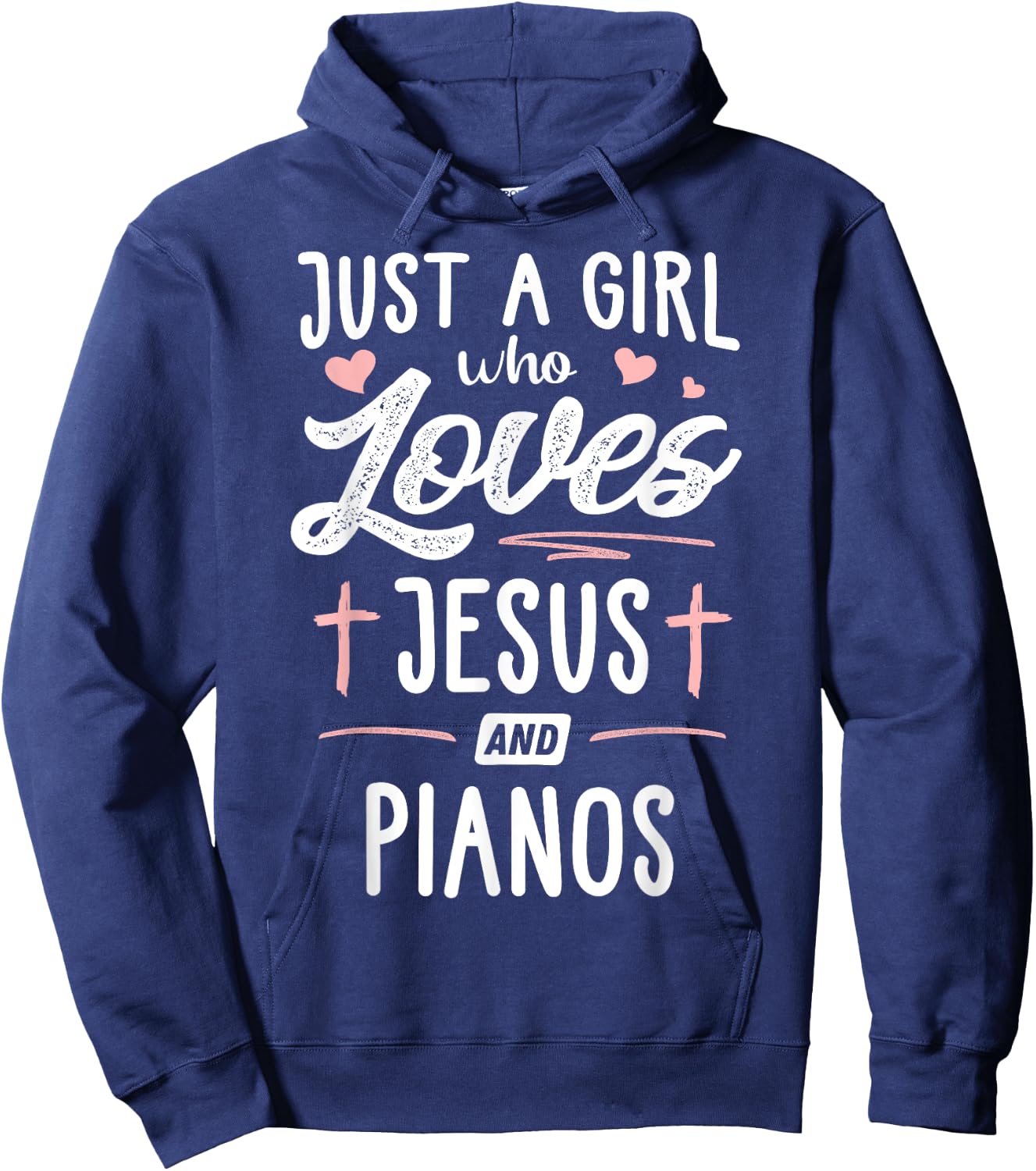 Just A Girl Who Loves Jesus And Pianos Girls Women Hoodie - Hoodie | Navy