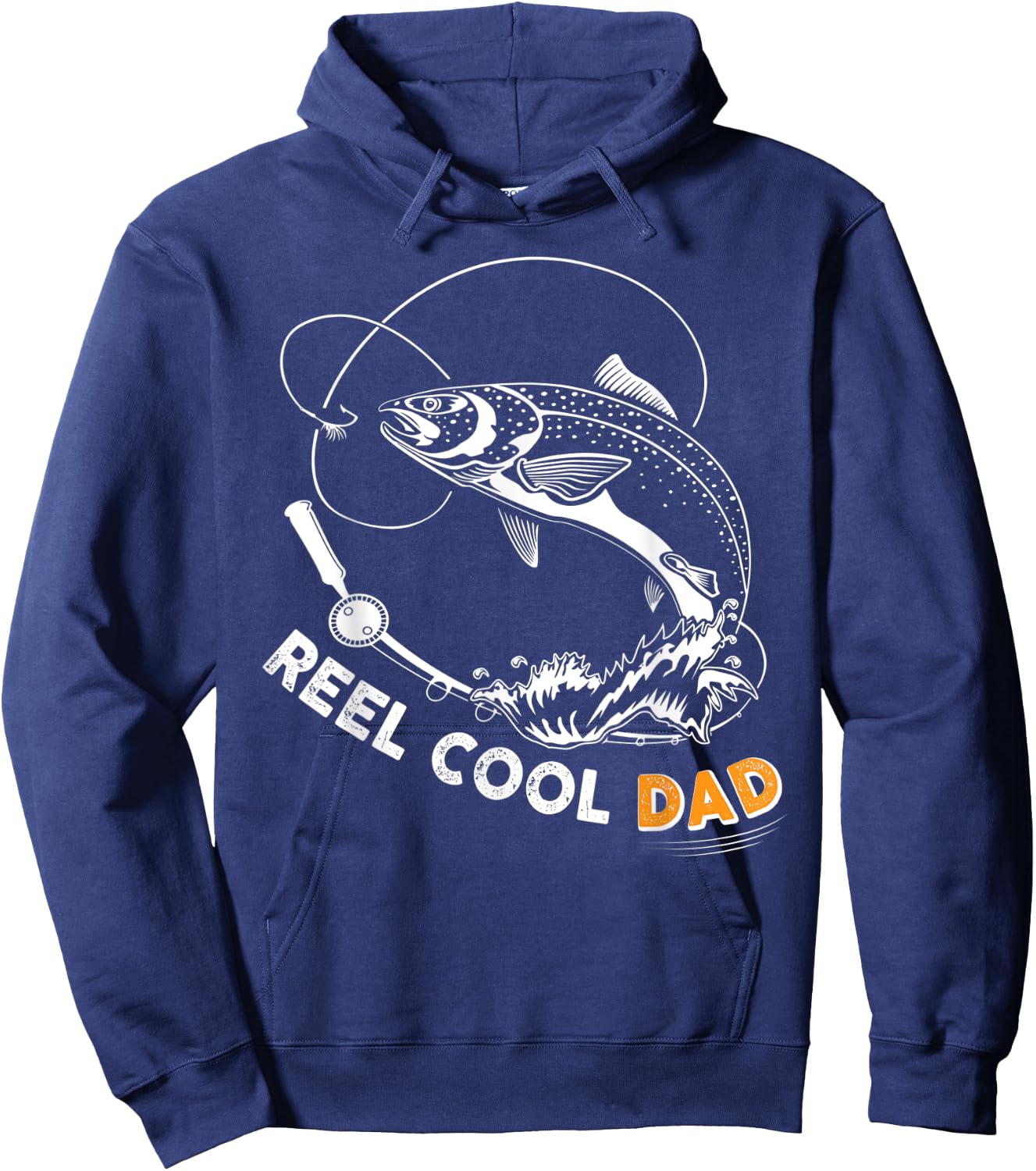 Reel Cool Dad t shirt cute Salmon fish Father's day gift Hoodie - Hoodie | Navy