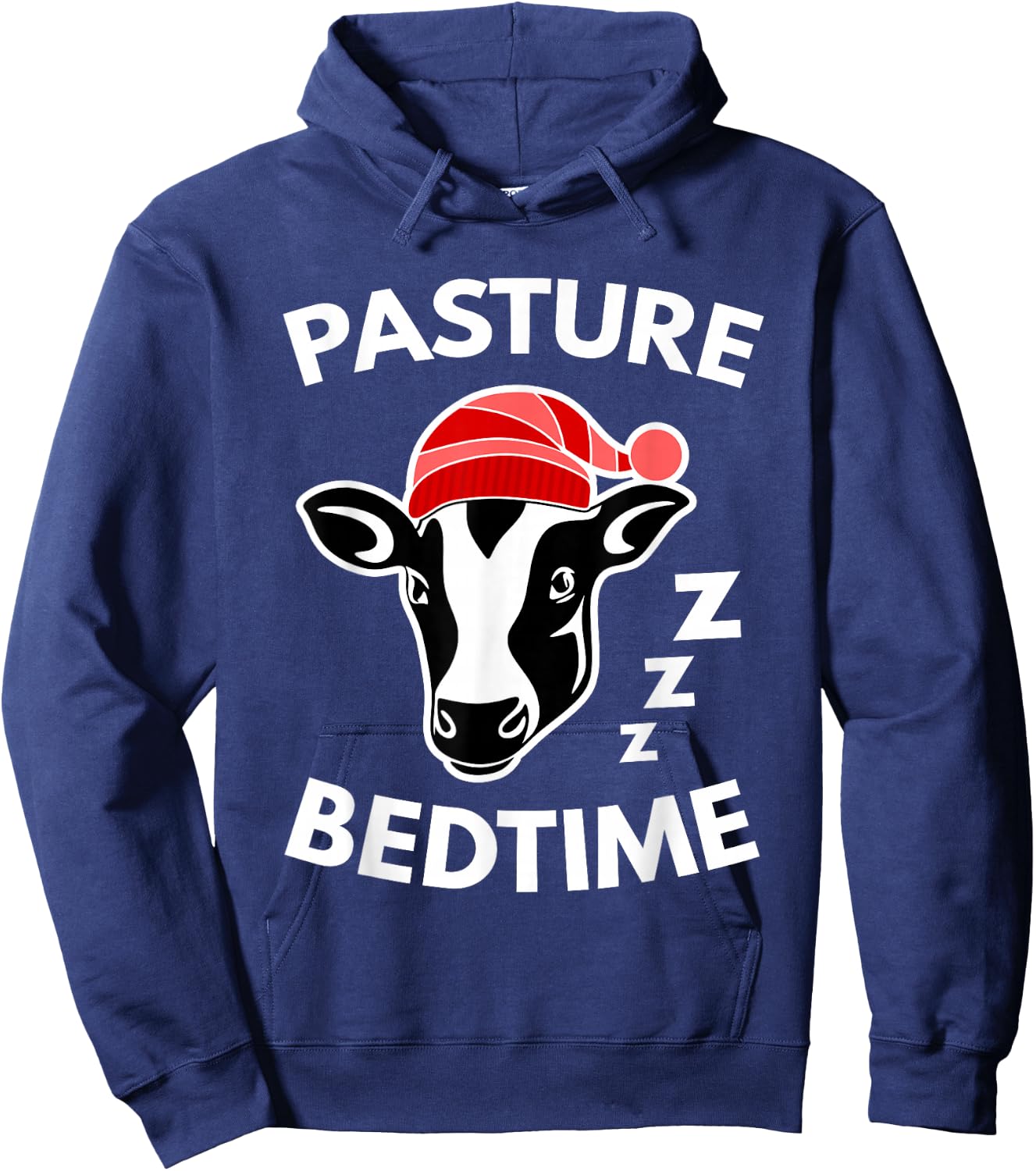Pasture Bedtime Shirt Funny Cute Cow Pajamas Gift Hoodie - Hoodie | Navy