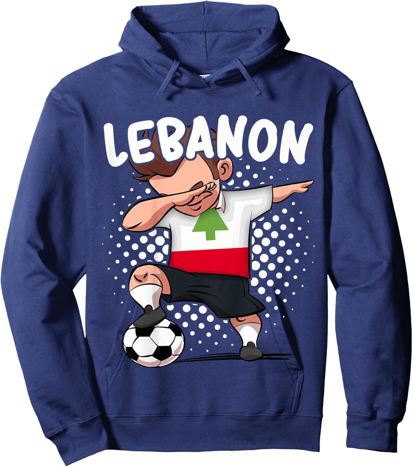 Kids Funny Soccer Dab Shirt for Boys Lebanon Soccer Lebanese Gift Hoodie - Hoodie | Navy