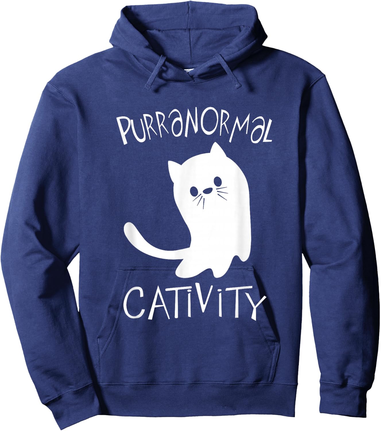 Cat Paranormal Activities Pun Design Hoodie - Hoodie | Navy