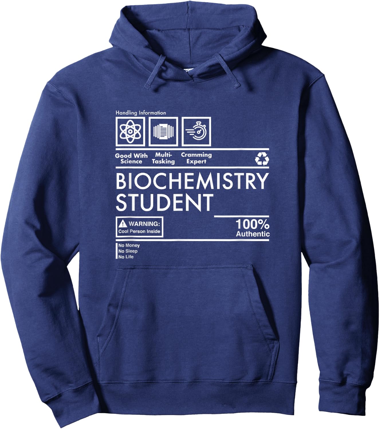 Funny Biochemistry Student Handling Information Hoodie - Hoodie | Navy