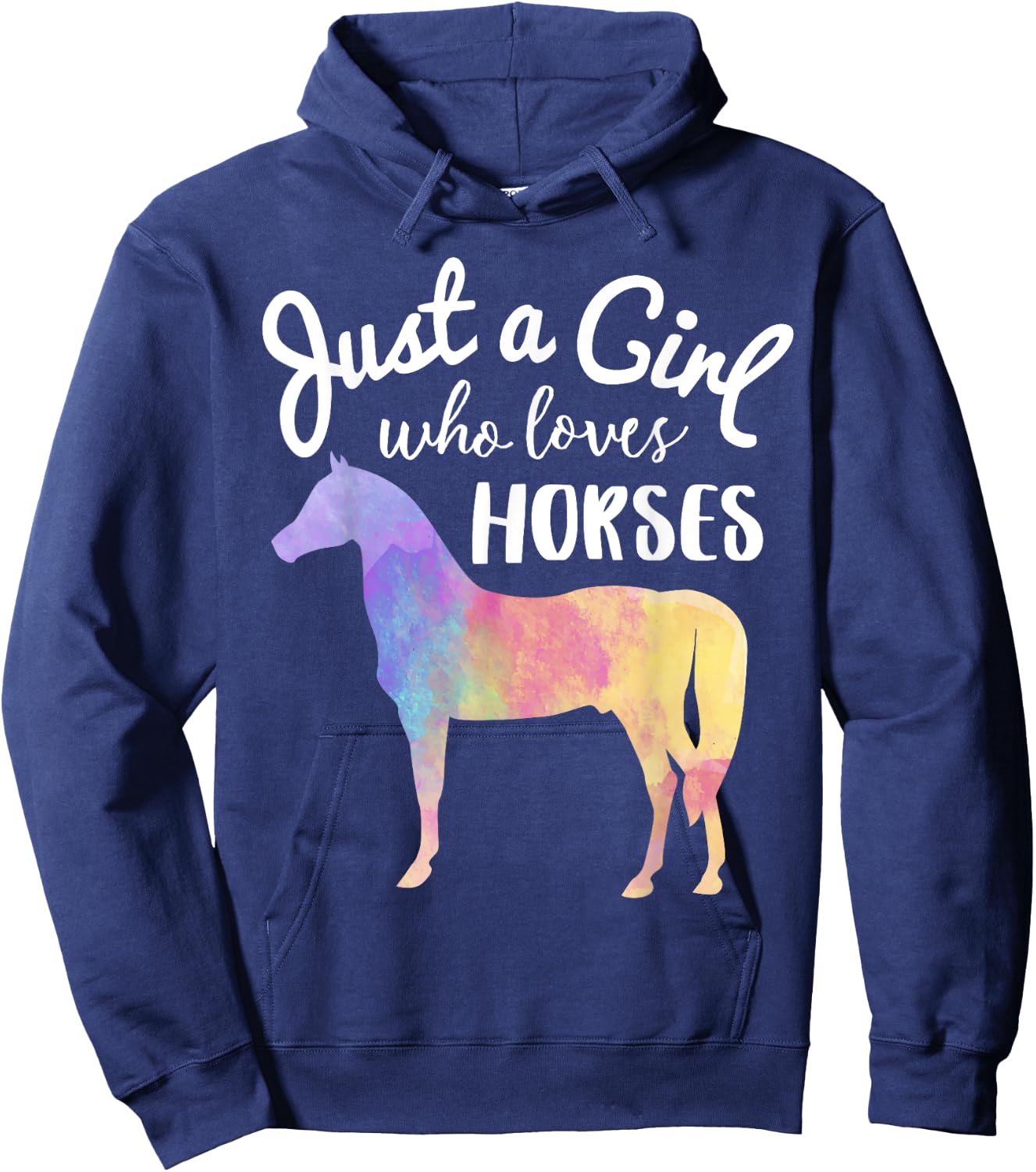 Just A Girl Who Loves Horses Shirt Horse Racing Riding Gift Hoodie - Hoodie | Navy