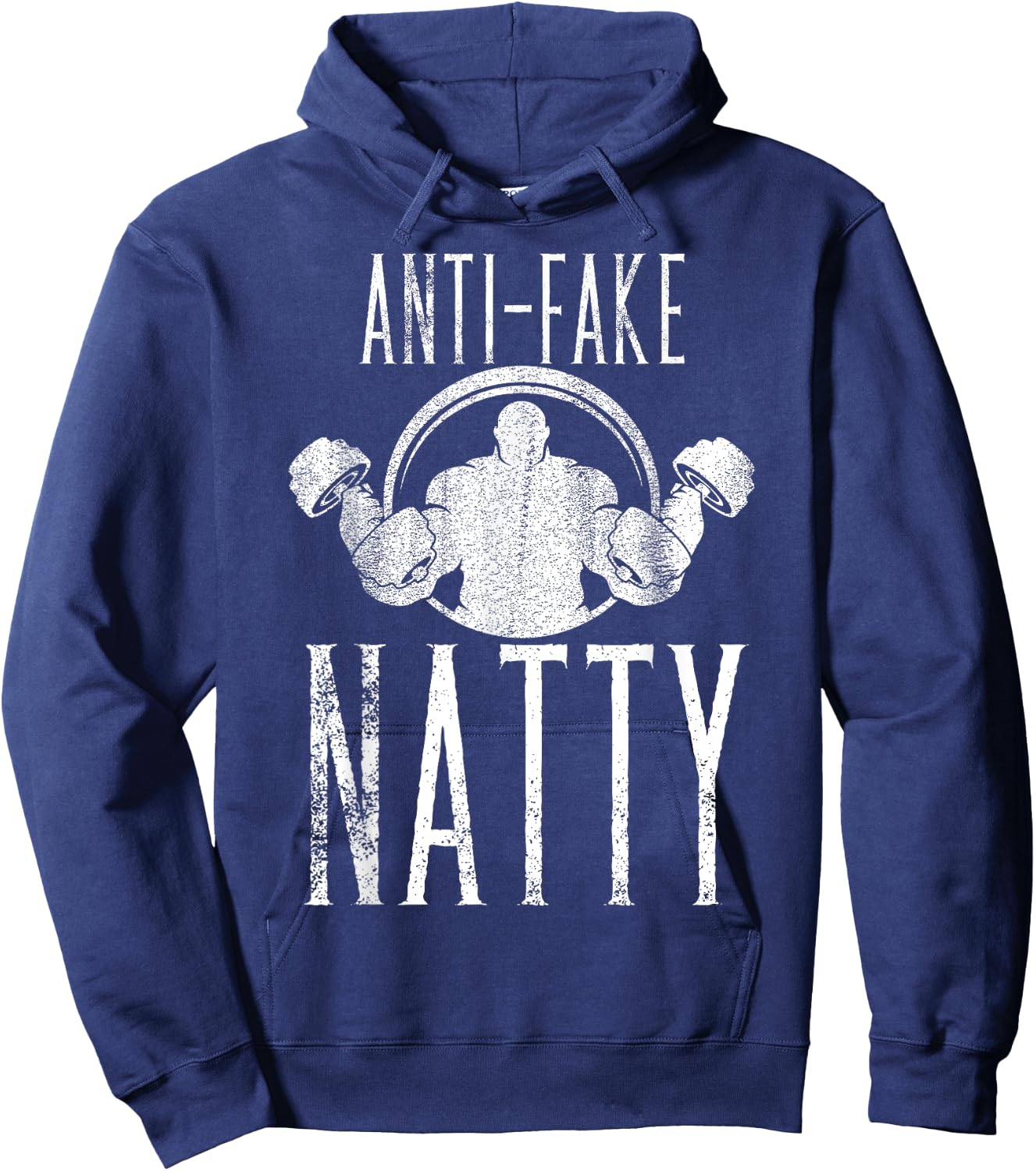 Gym Weightlifting Natural Bodybuilding : Anti-Fake Natty Hoodie - Hoodie | Navy