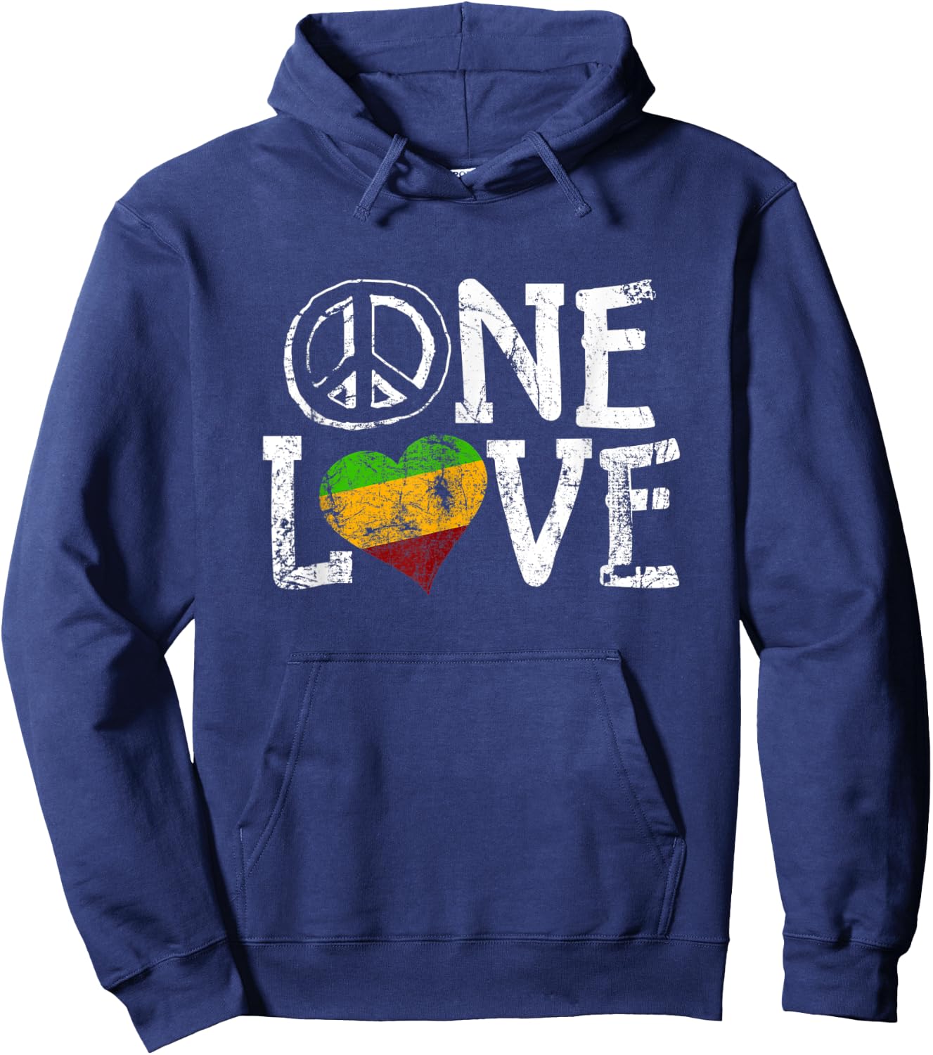One Love Rastafari Shirt Africa Retro Vintage Hoodie - Hoodie | Navy