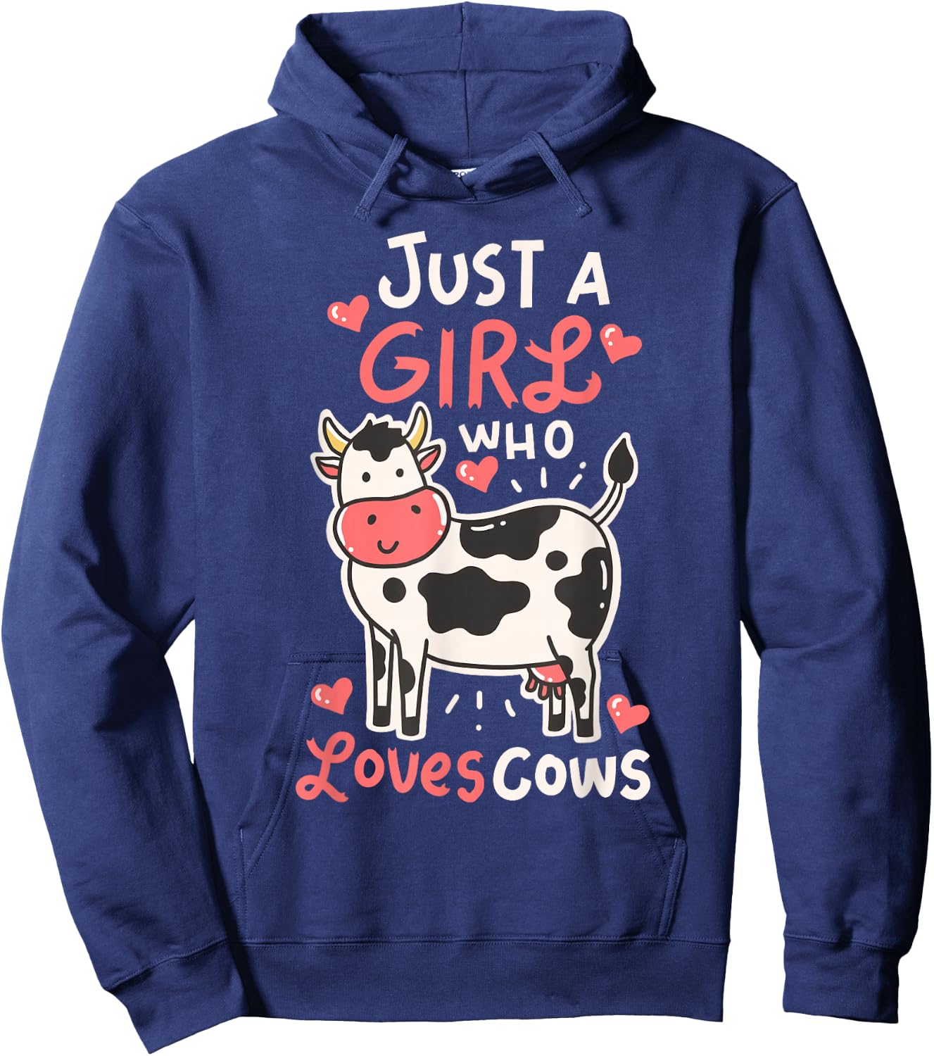 Cow Just A Girl Who Loves Cows Farmer Butcher Milk Hoodie - Hoodie | Navy