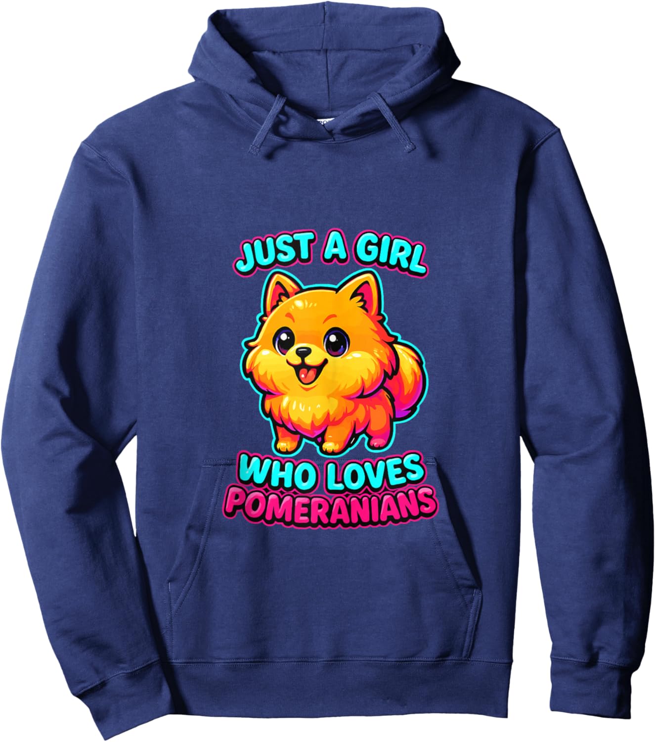 Just a Girl Who Loves Pomeranian Dog Lover Girls Women Hoodie - Hoodie | Navy