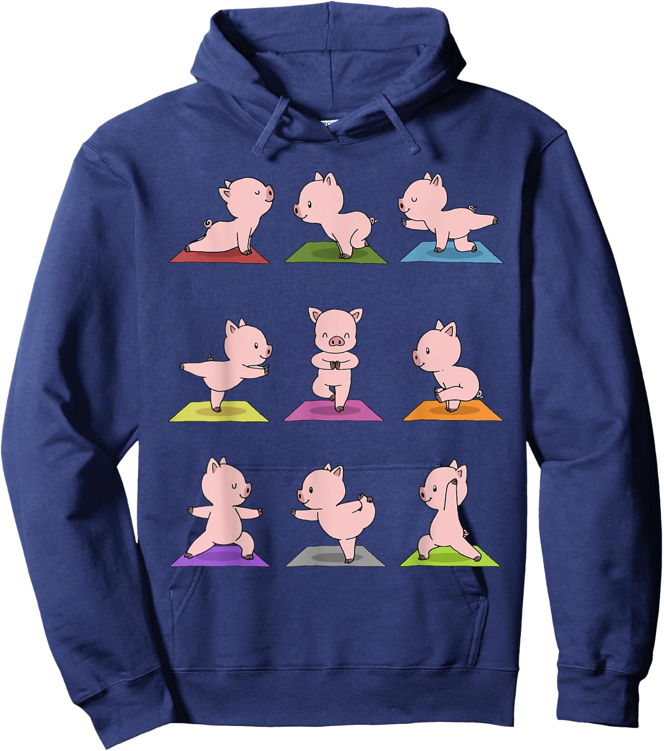 Pig Yoga Funny Piglets In Yoga Poses Sports Hoodie - Hoodie | Navy