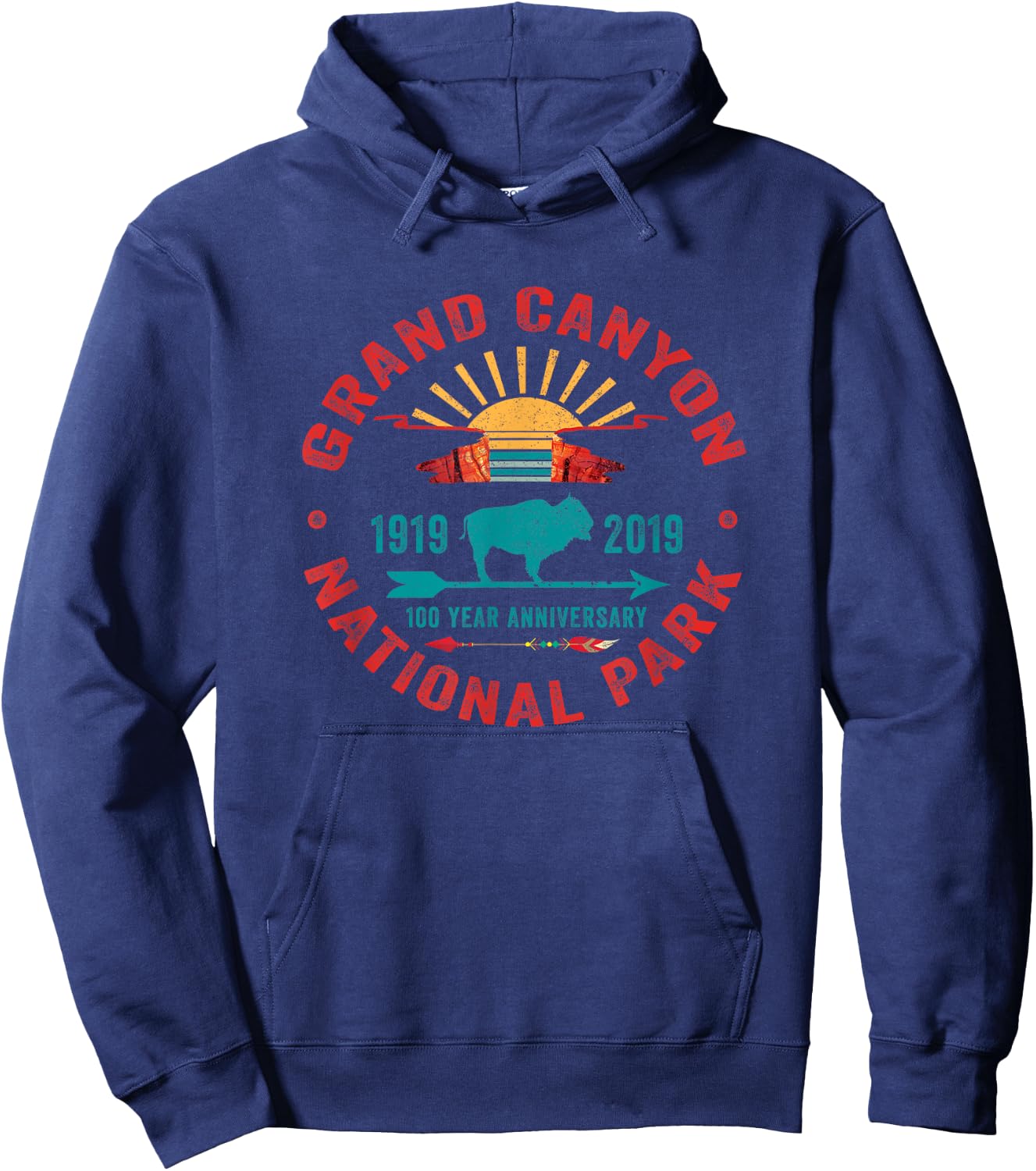 Grand Canyon National Park Arizona Centennial 100 Years Hoodie - Hoodie | Navy
