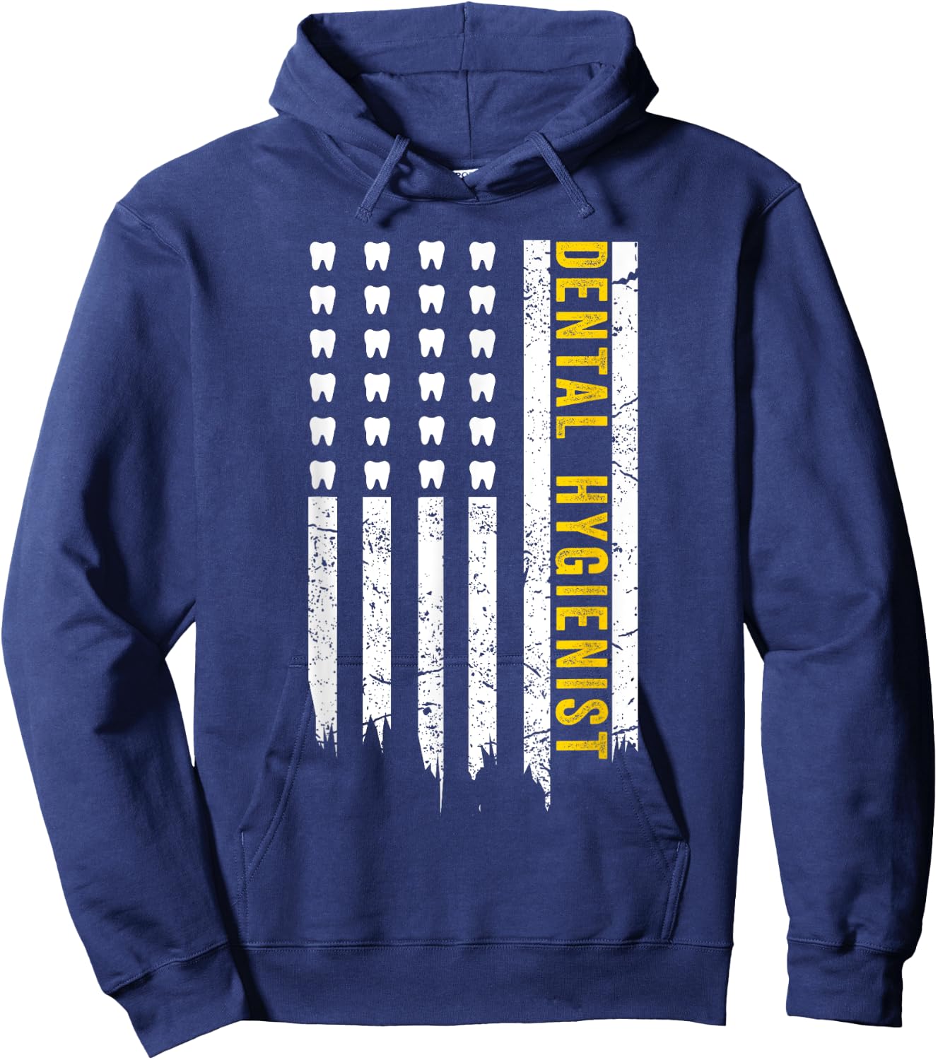 USA Flag Dental Hygienist Gifts Dental Hygiene School Women Girls Kids Men Hoodie - Hoodie | Navy