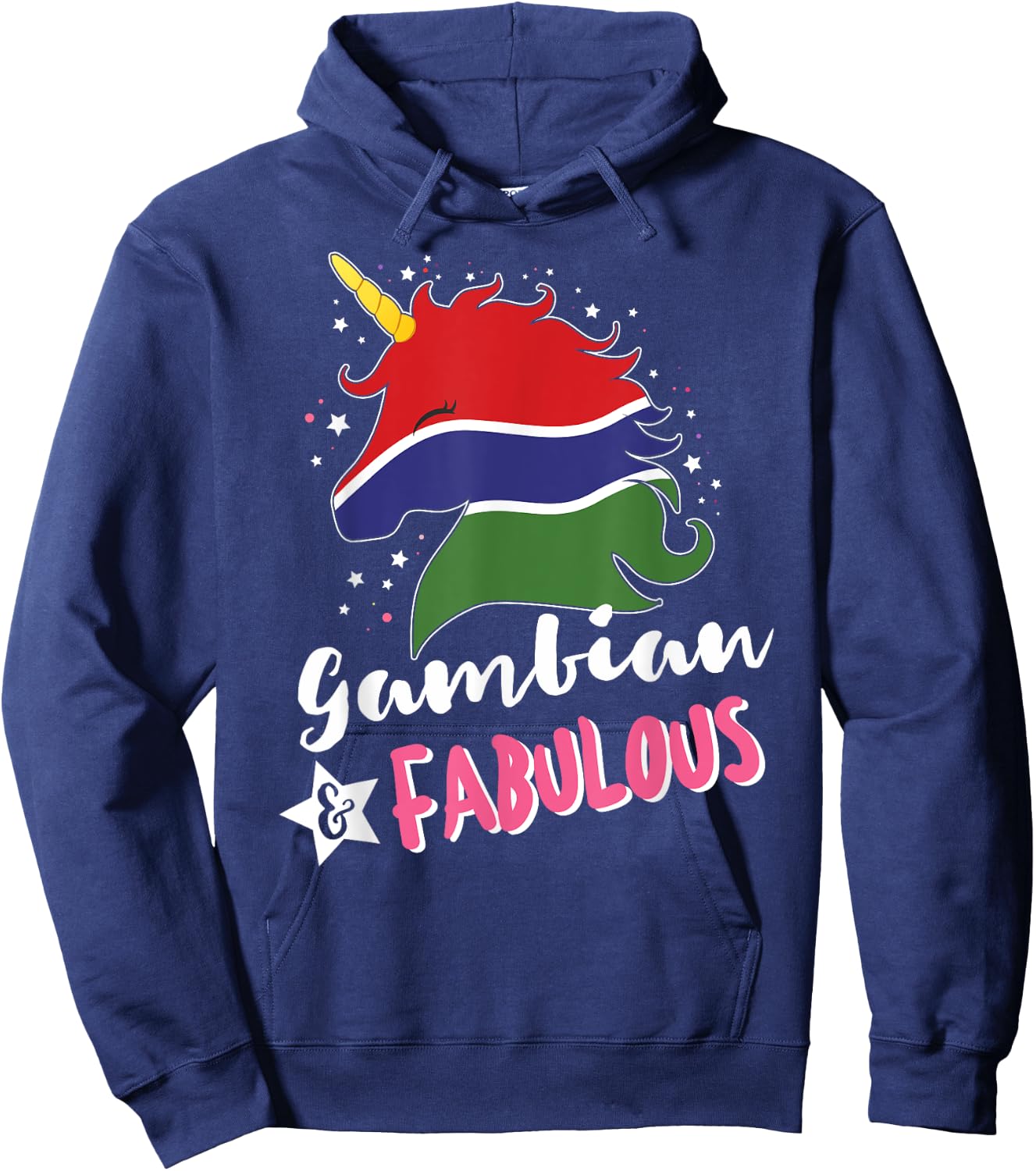 Gambian Unicorn Gambia Flag Hoodie - Hoodie | Navy