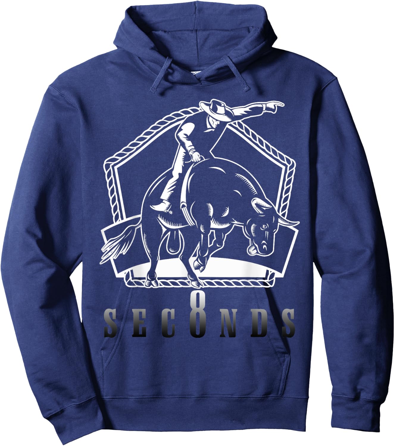 Cowboy Bull Riding Ask Me In Eight Seconds Western Rider Hoodie - Hoodie | Navy