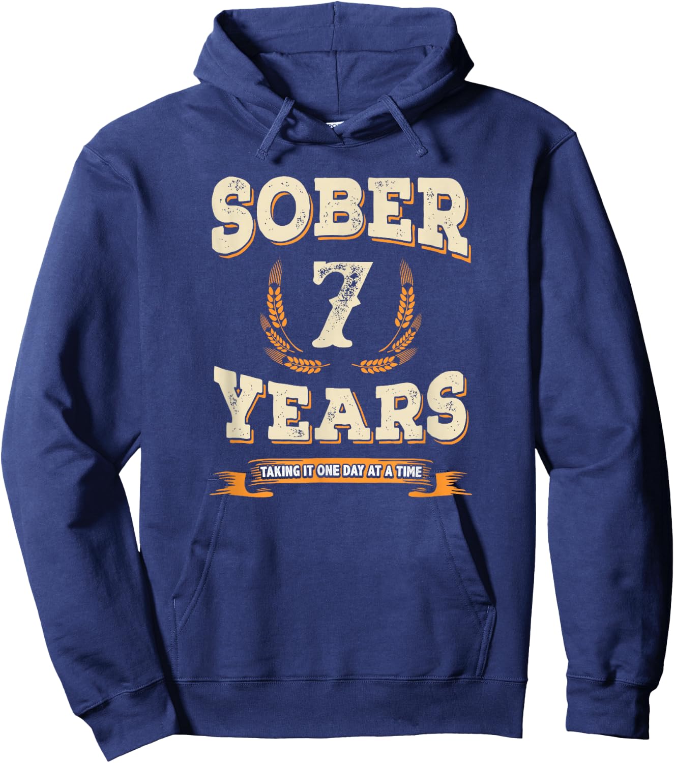 Clean and Sober Anniversary Gifts 7 Years Sobriety Shirt Hoodie - Hoodie | Navy