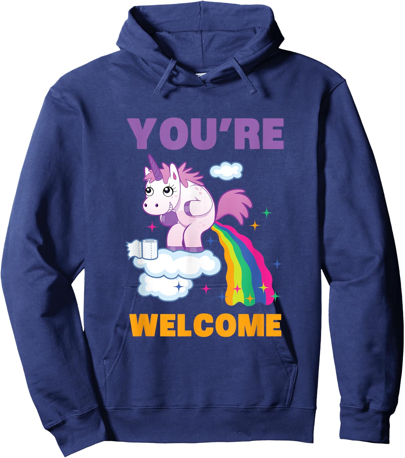 Fun Unicorn Rainbow Fart Poop Where Rainbows From Joke Gift Hoodie - Hoodie | Navy