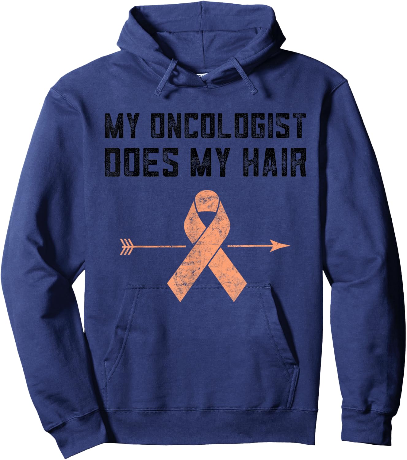 Uterine Cancer My Oncologist Does My Hair Endometrial Cancer Hoodie - Hoodie | Navy