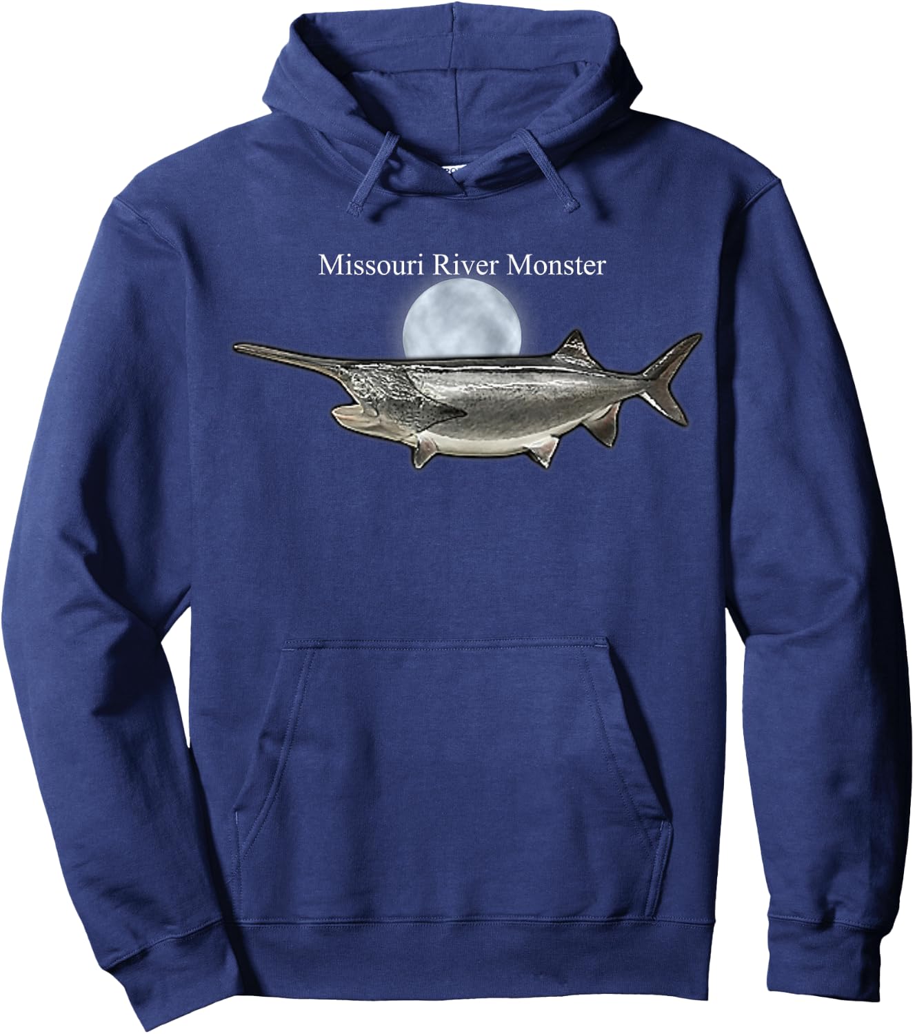Paddlefish Missouri River Monster fishing Hoodie - Hoodie | Navy