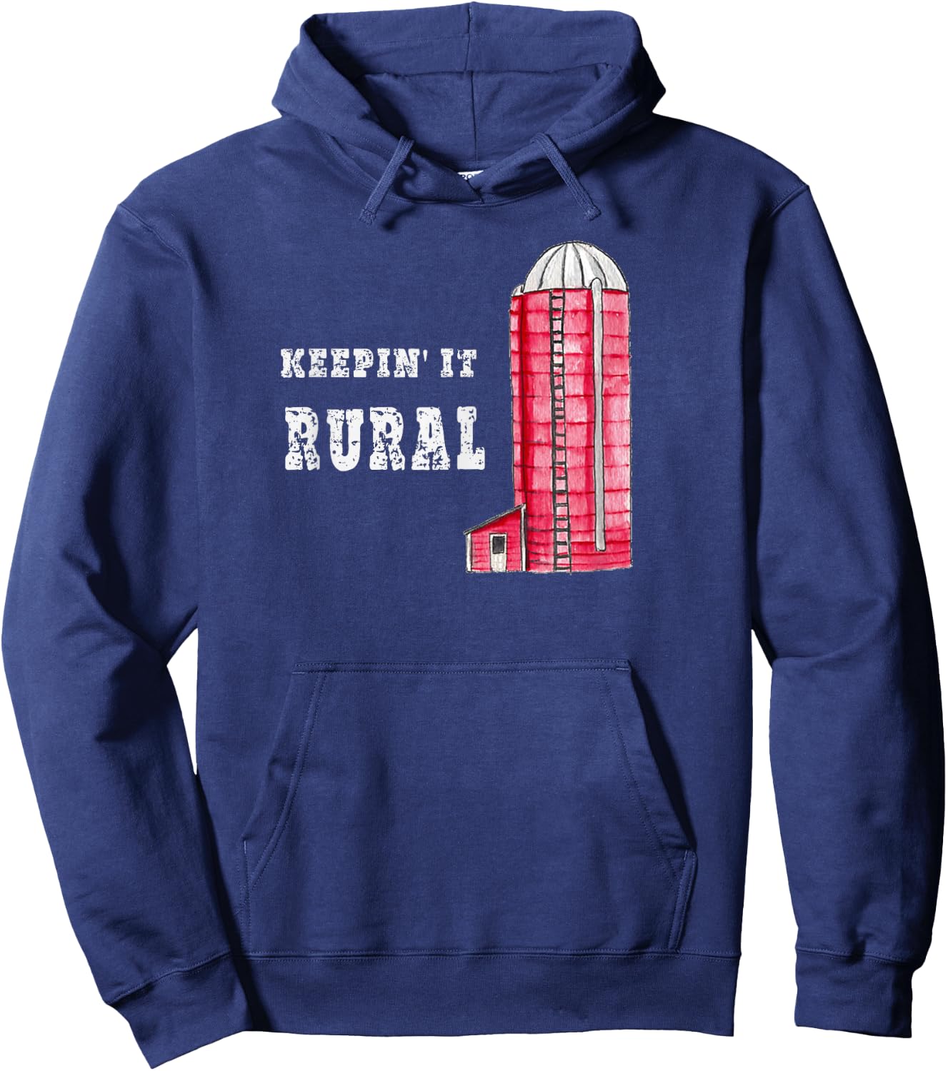 KEEPIN' IT RURAL Fun Silo Farm Country Gift Hoodie - Hoodie | Navy
