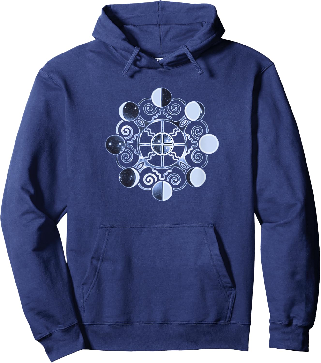 Moon phases, earth, symbol, magic, Wicca, paganism, vintage Hoodie - Hoodie | Navy
