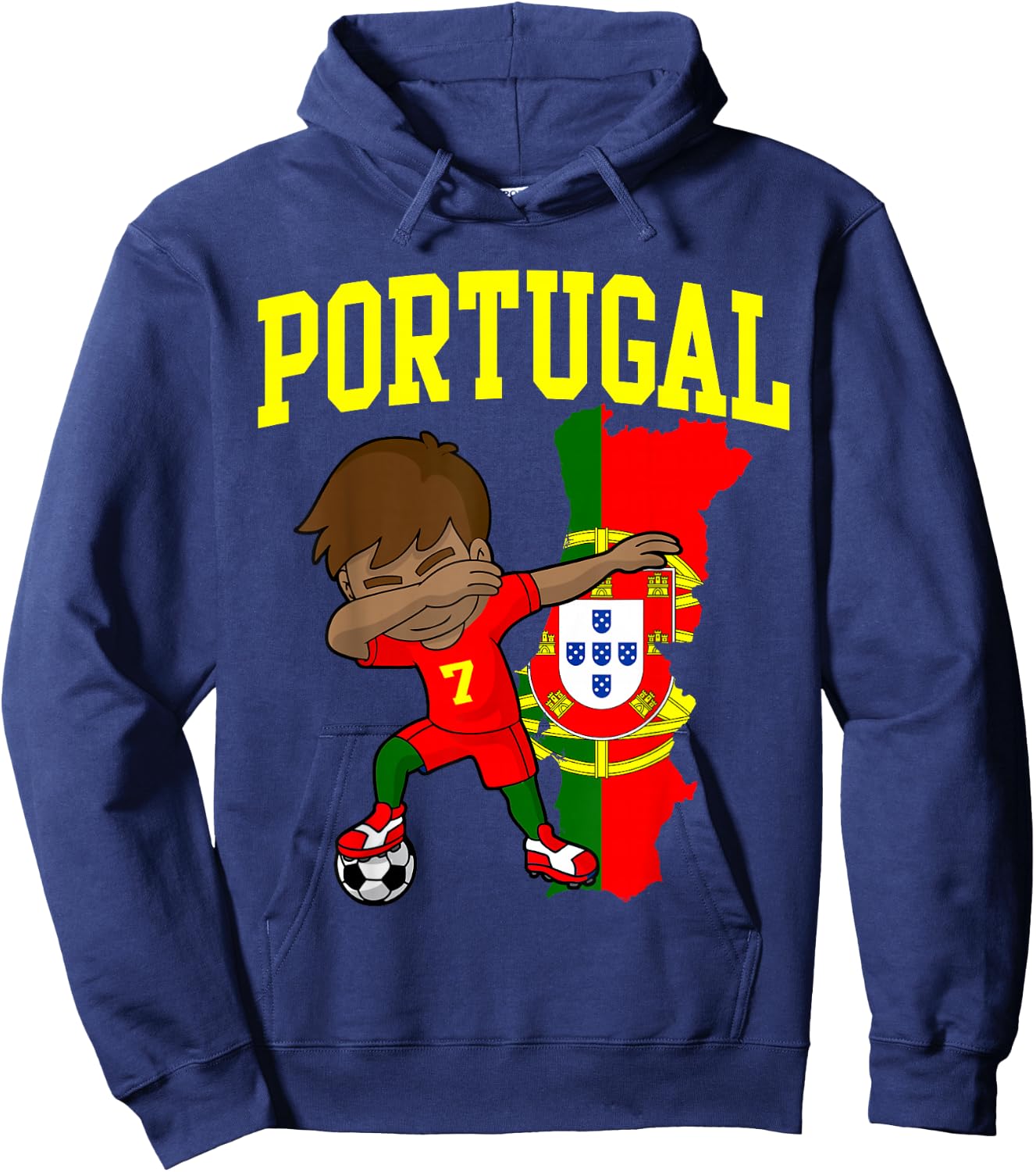 Portugal Soccer Dabbing Football Portuguese Hoodie - Hoodie | Navy