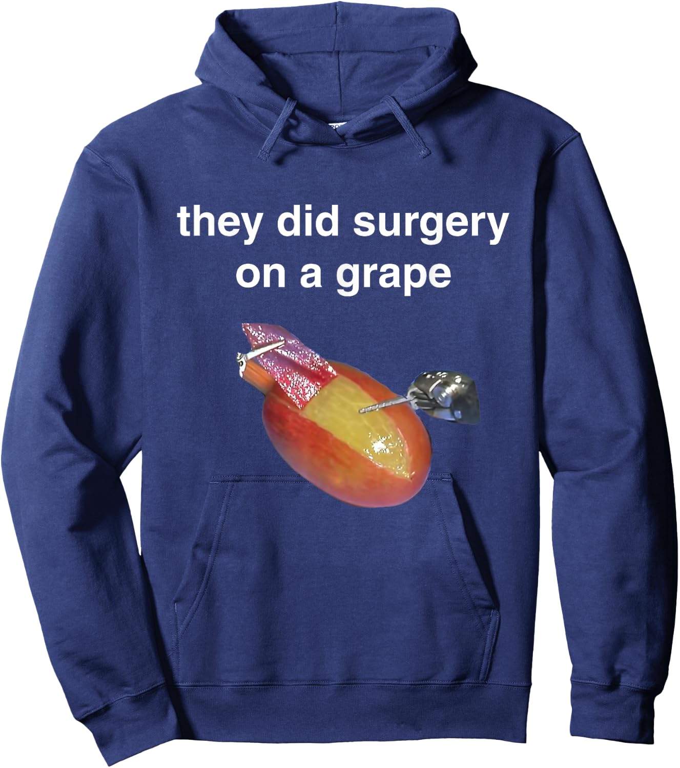 They Did Surgery On A Grape Shirt Funny Meme Gift Hoodie - Hoodie | Navy