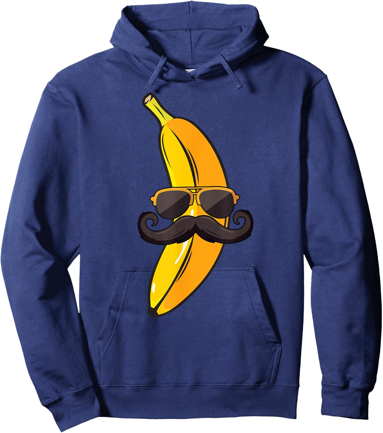 Banana Mustache Sunglasses Face Funny Fruit Cool Banana Hoodie - Hoodie | Navy