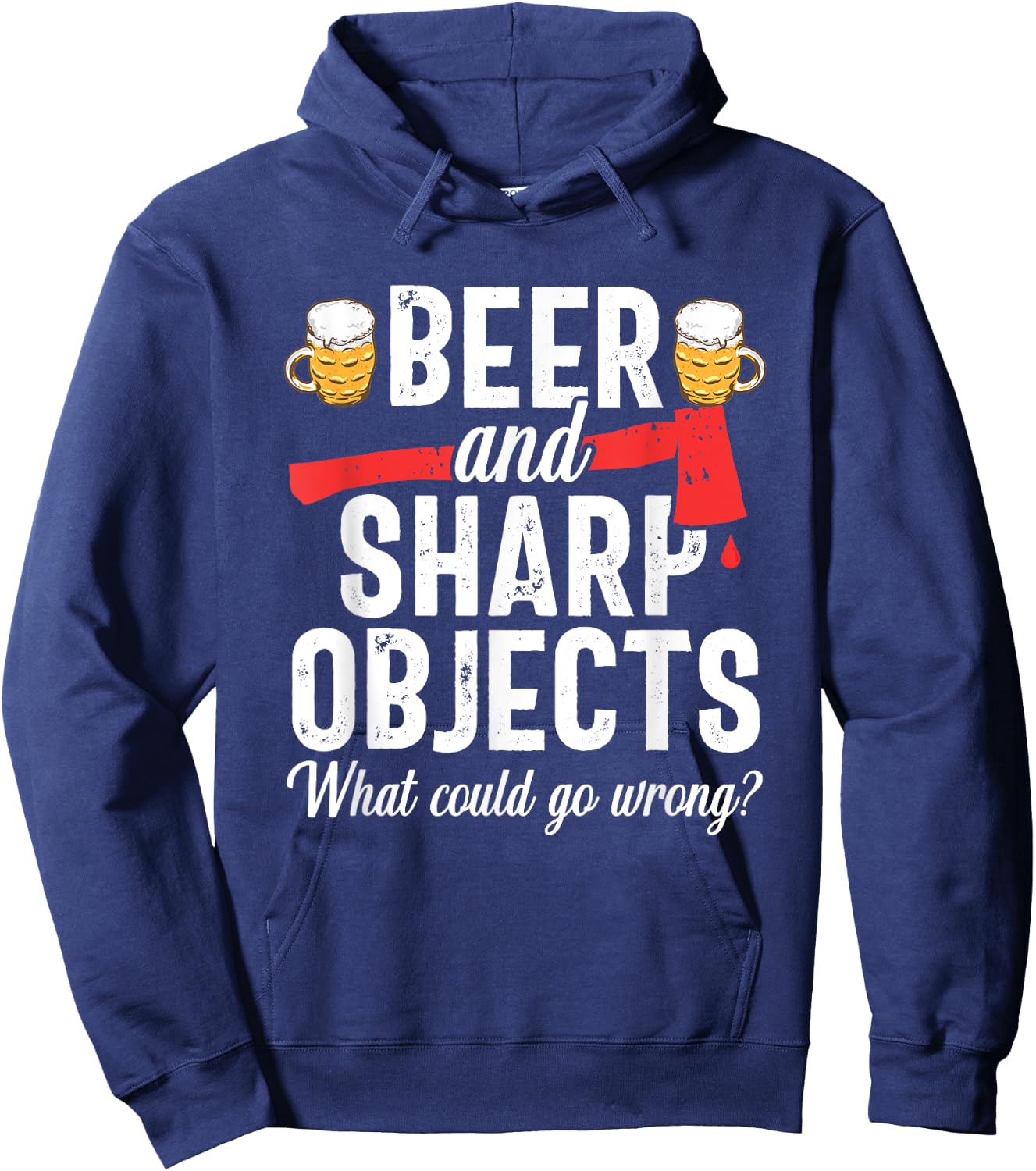 Axe Throwing Dad Funny Beer Hatchet Lumberjack Hobby Hoodie - Hoodie | Navy