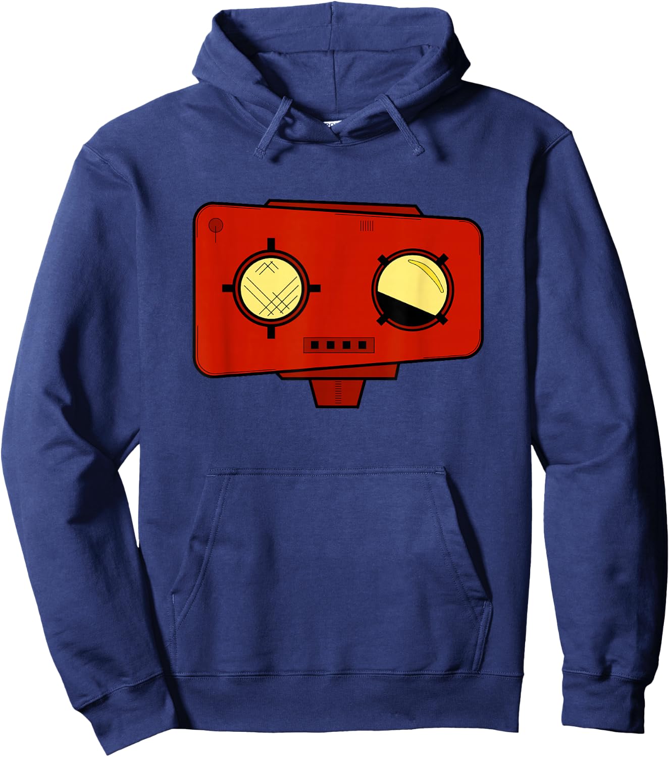 Red Robot Head - Bad Cartoon Hoodie - Hoodie | Navy
