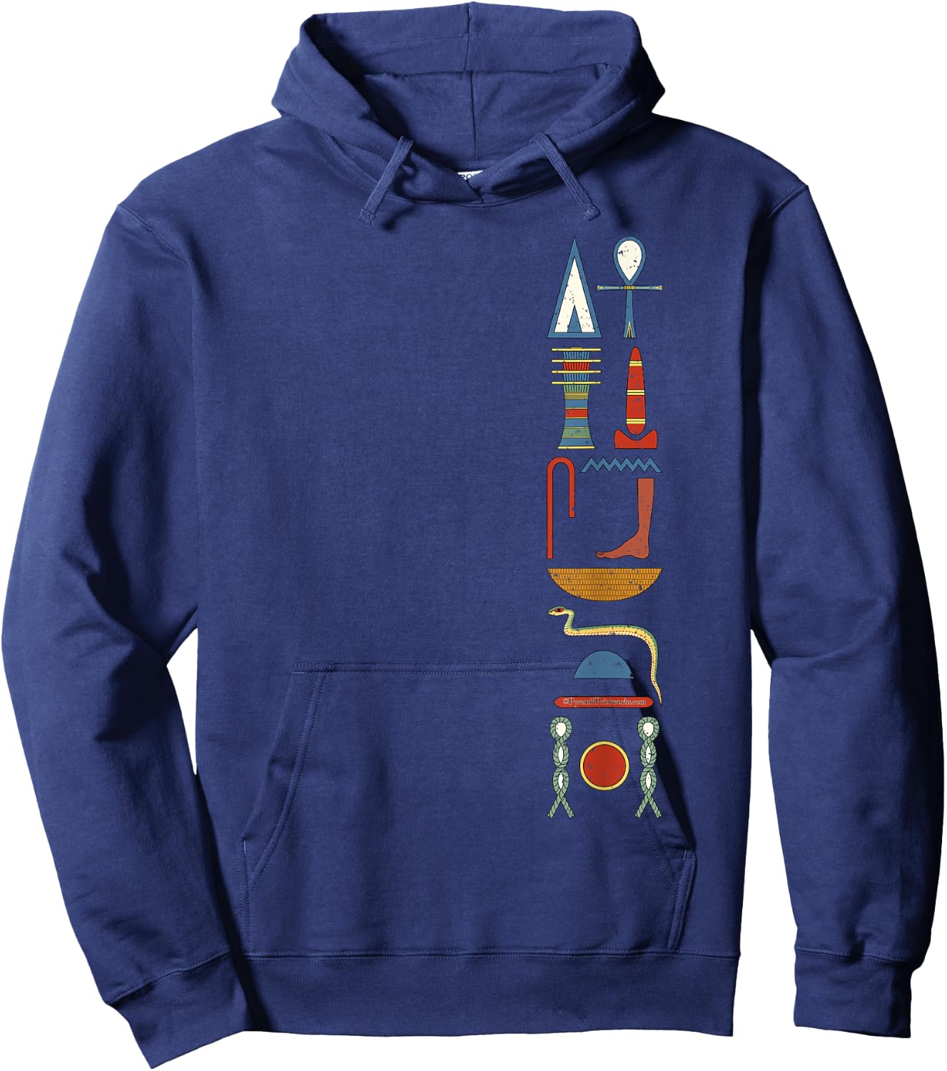 Life Prosperity Health Forever Ancient Egyptian Hieroglyphic Hoodie - Hoodie | Navy