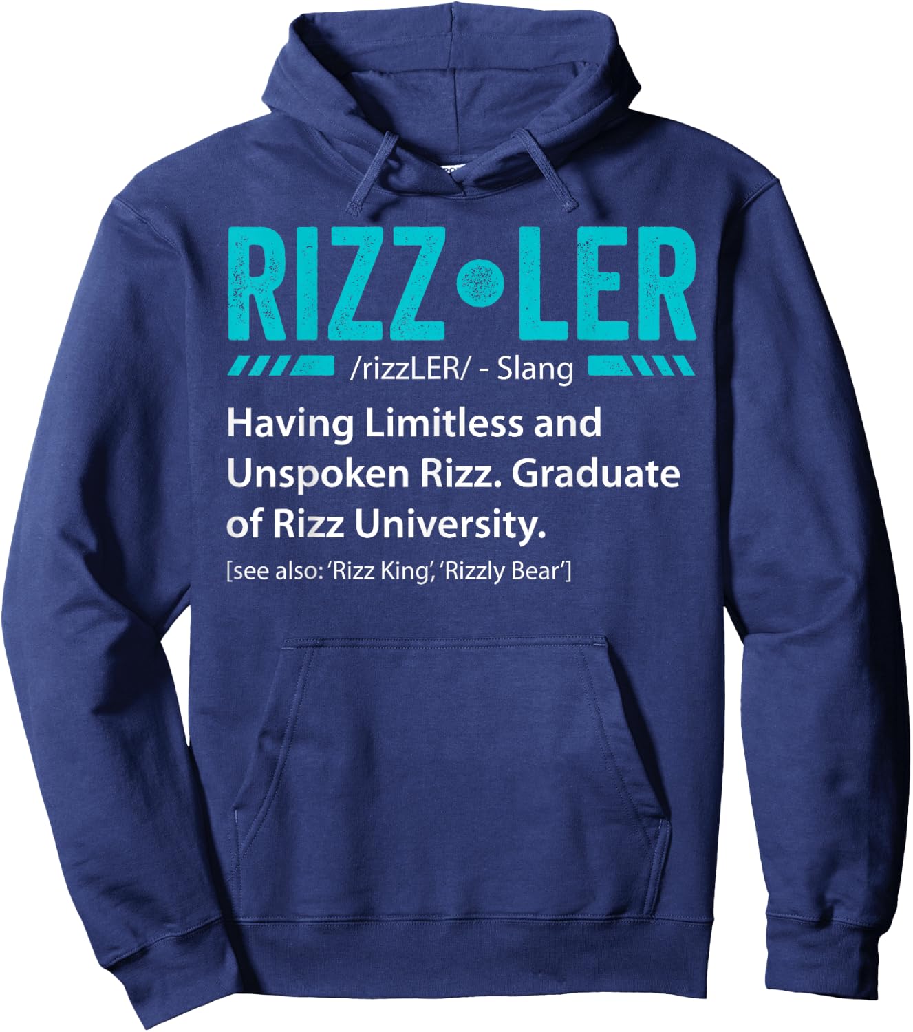 Rizzler Definition Funny Rizz God Meme Rizz King Gift Hoodie - Hoodie | Navy