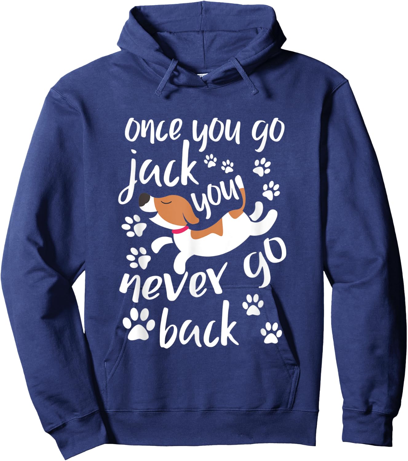 Once You Go Jack Russell Terrier Shirt Gift Dog Lover Women Kids Hoodie - Hoodie | Navy