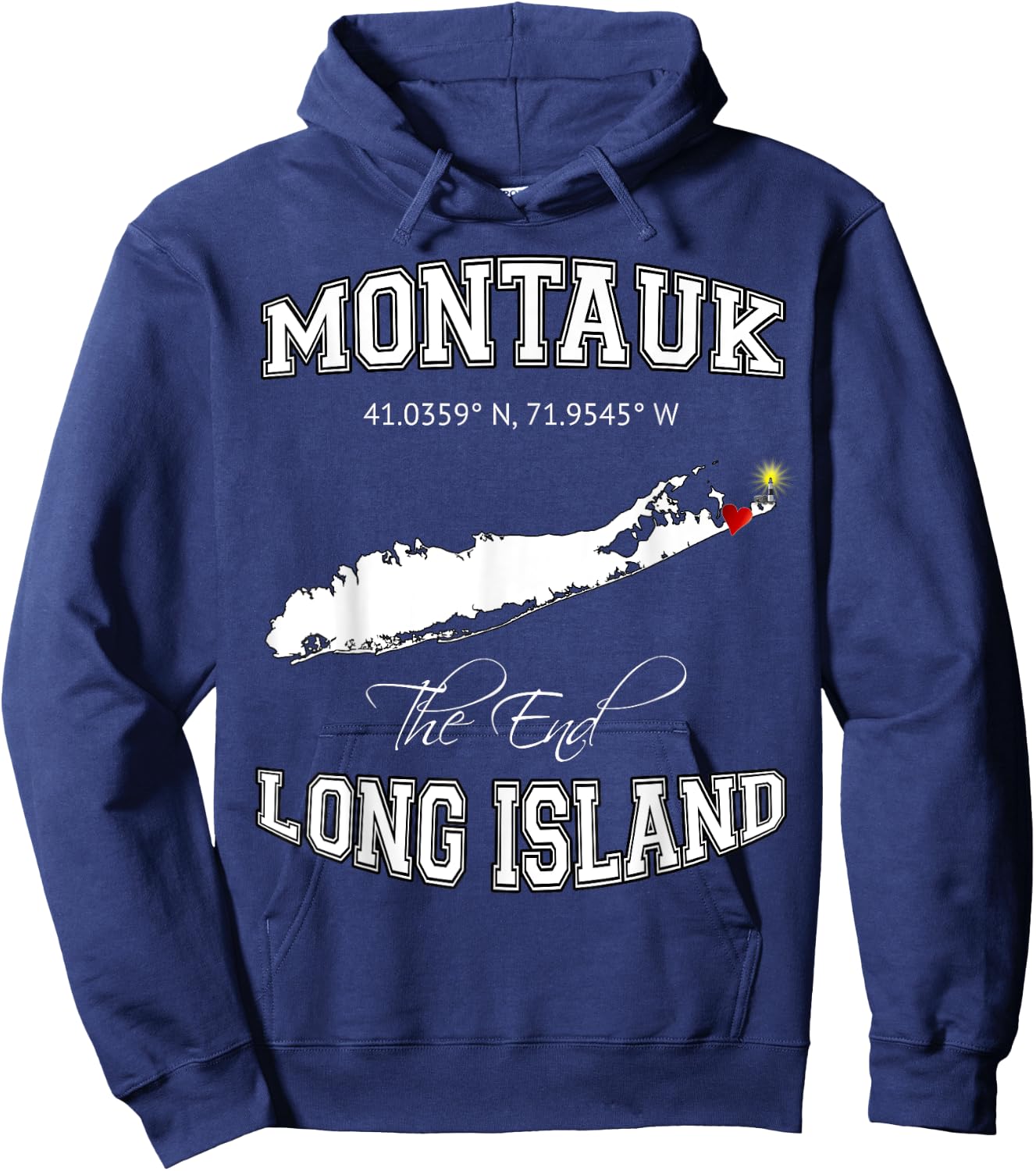 Montauk Long Island NY Hoodie - Hoodie | Navy