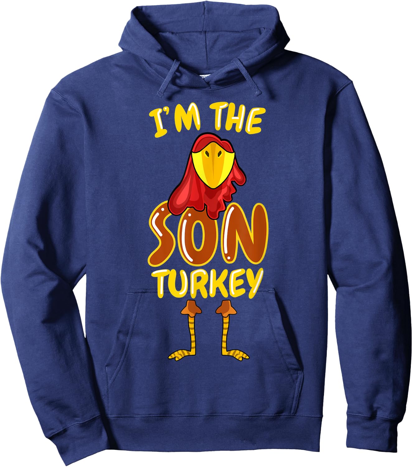 Son Turkey Matching Family PJs Outfit Funny Thanksgiving Hoodie - Hoodie | Navy