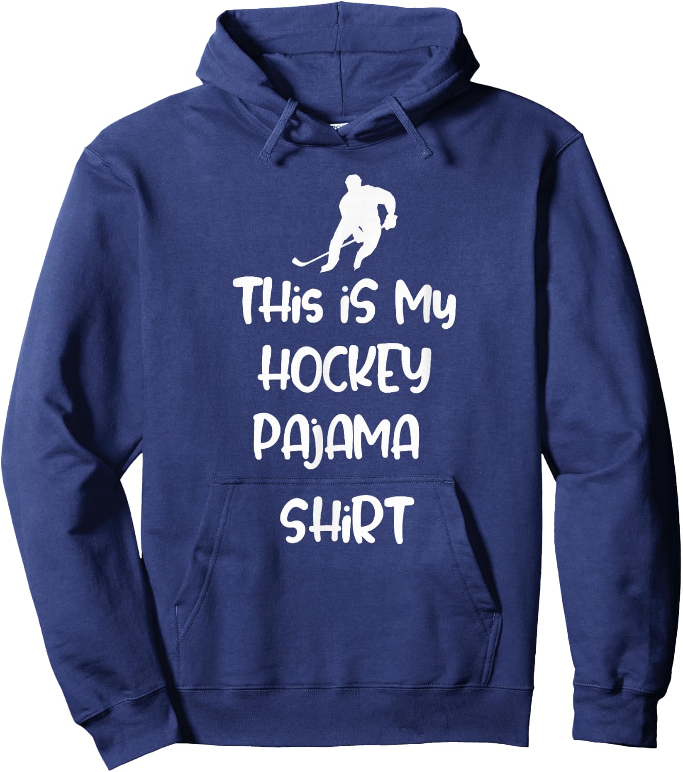 This is My Hockey Pajama Shirt Teen Adult Novelty Hoodie - Hoodie | Navy