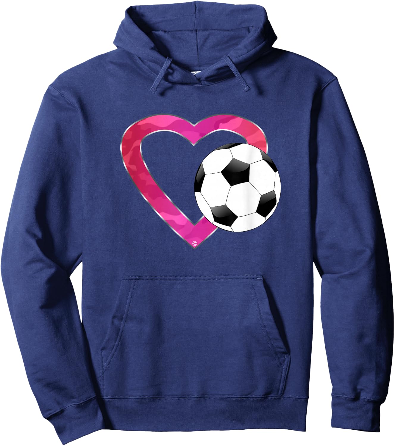 I Love Soccer Heart & Ball for Girls Teens & Women Hoodie - Hoodie | Navy