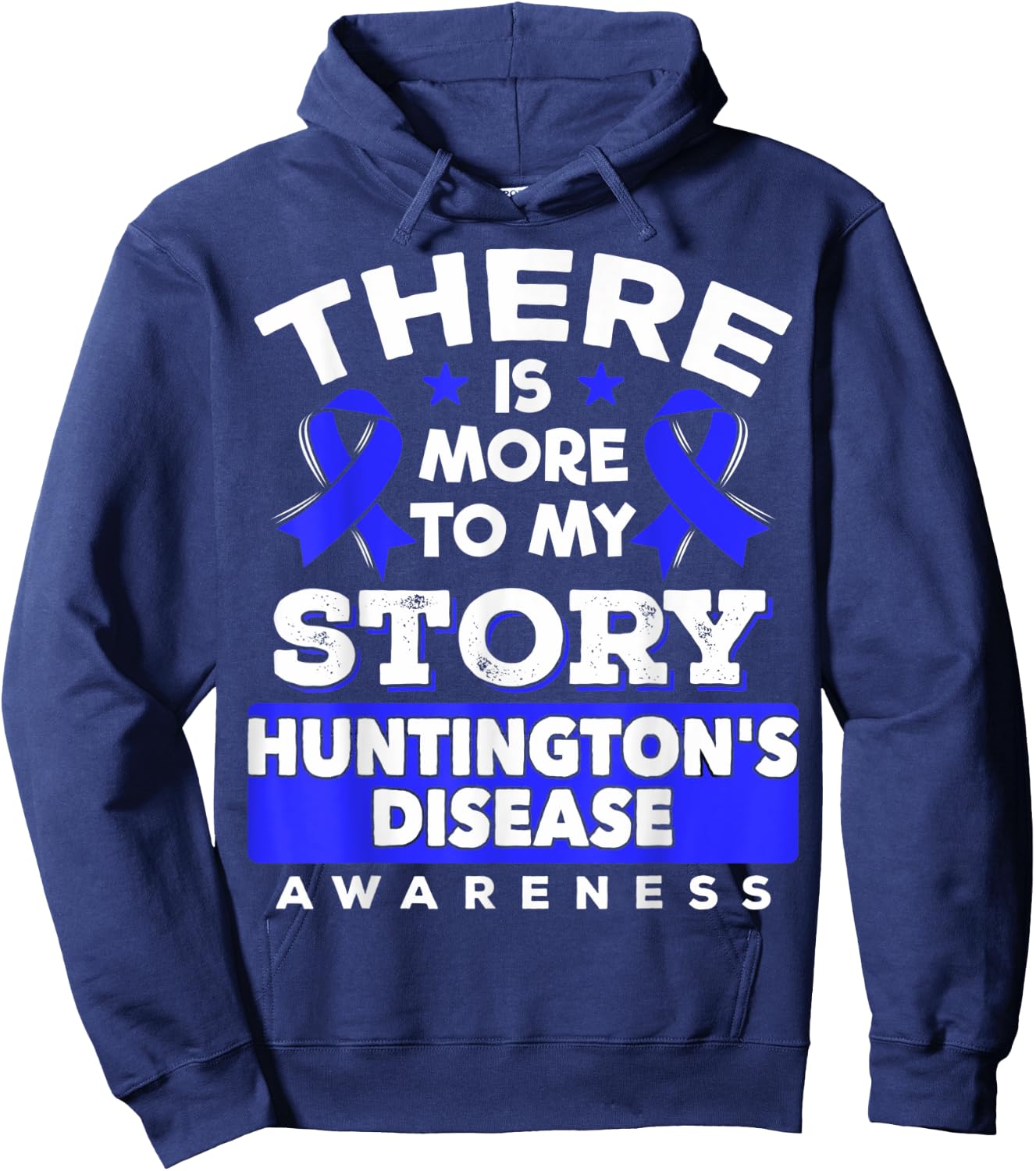 Blue Ribbon - Huntington's Disease Awareness Hoodie - Hoodie | Navy