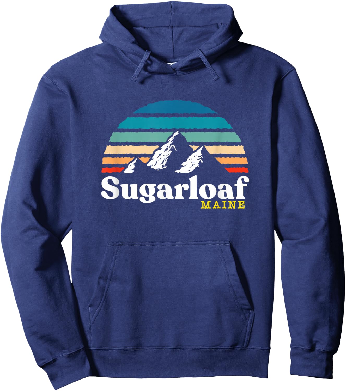 Sugarloaf, Maine - USA Ski Resort 1980s Retro Hoodie - Hoodie | Navy