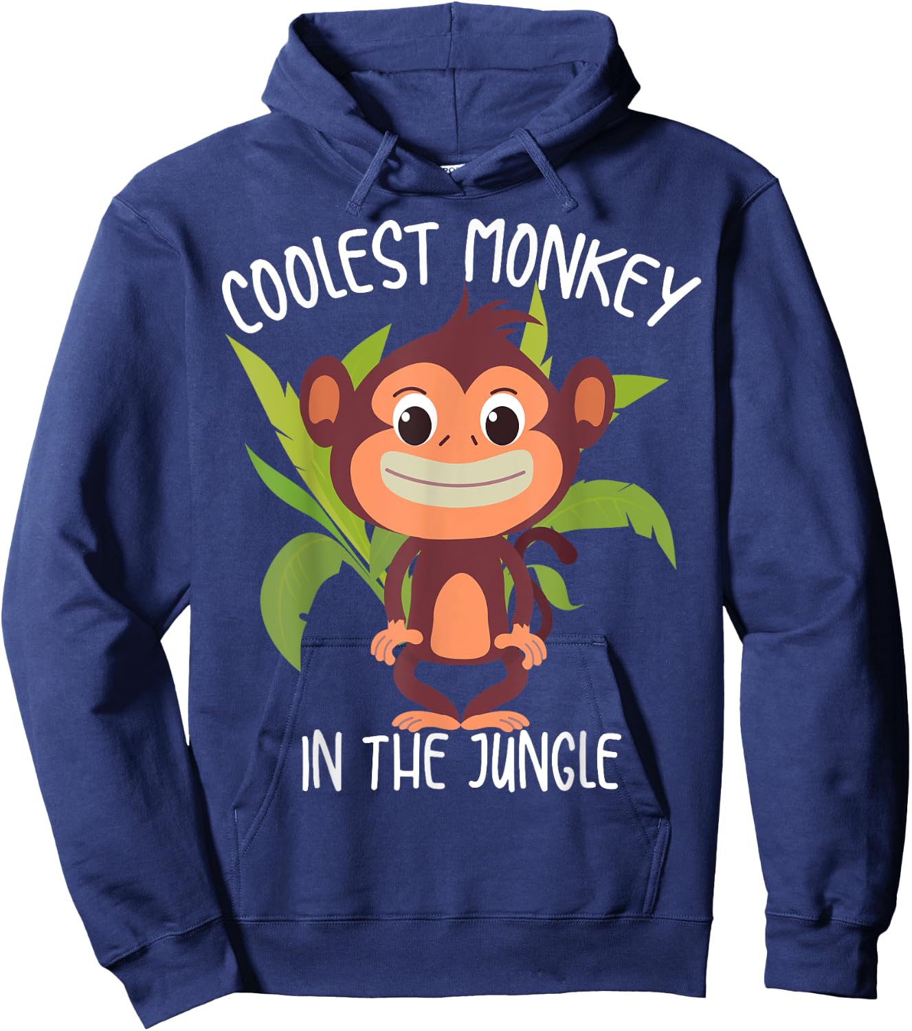 Coolest Monkey In The Jungle | Funny Cute Ape Lover Boy Gift Hoodie - Hoodie | Navy