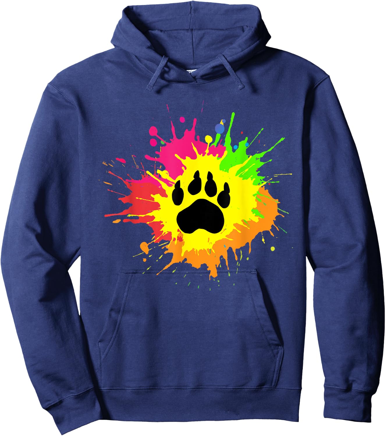 Furry Shirt Rainbow Bear Fursona Wolf Paw Print Gifts Hoodie - Hoodie | Navy