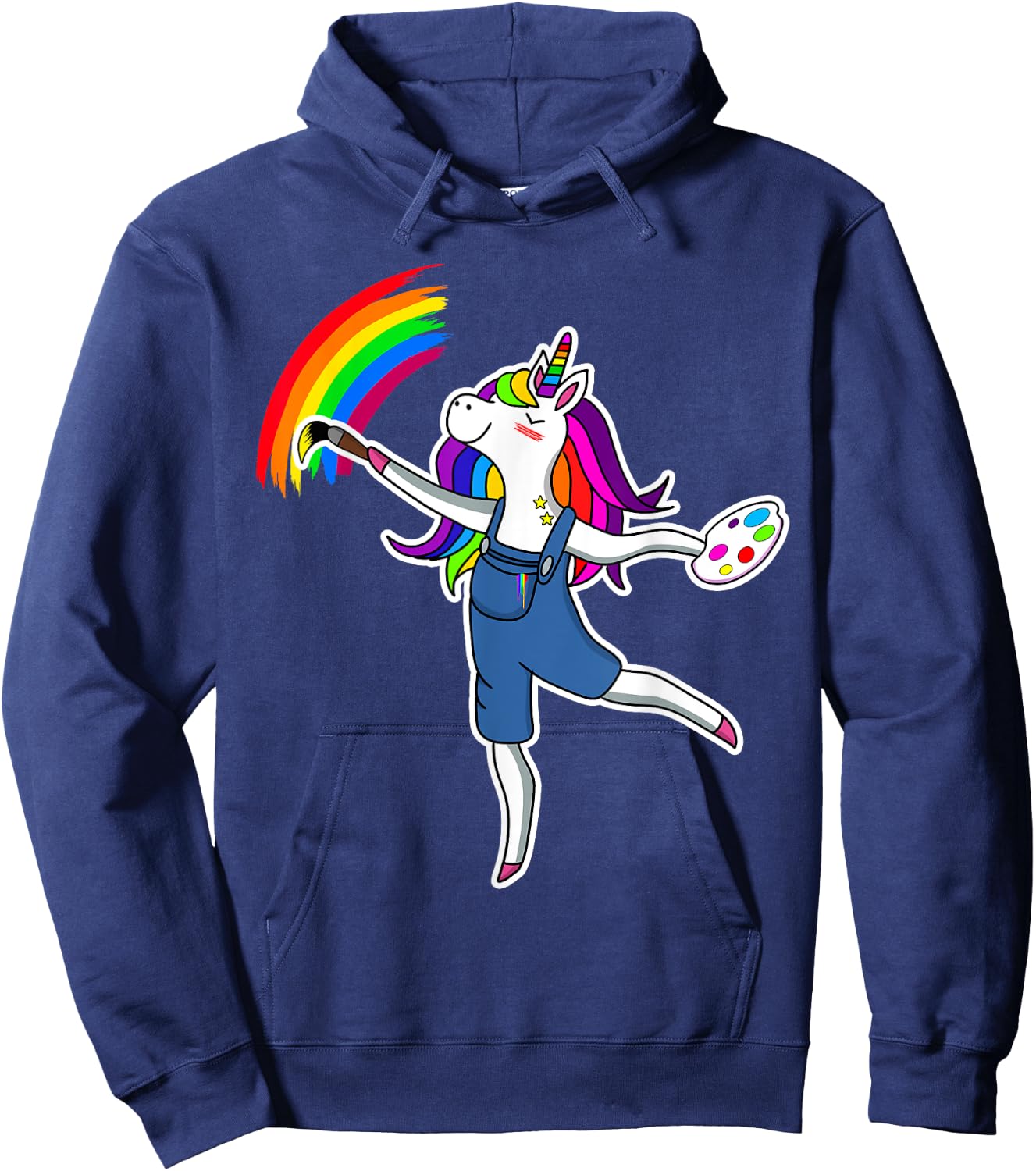 Magical Unicorn Painting Artist Rainbow Art Teacher Women Hoodie - Hoodie | Navy