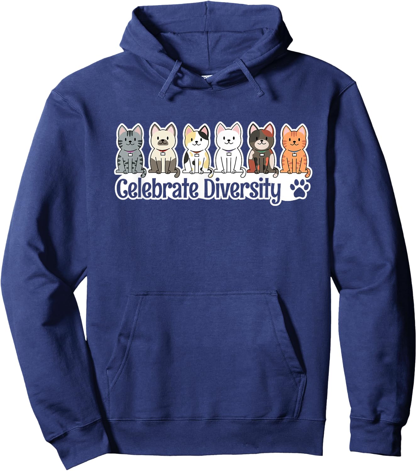 Shirt for Cat Lovers Celebrate Diversity Pet Owner Funny Cat Hoodie - Hoodie | Navy