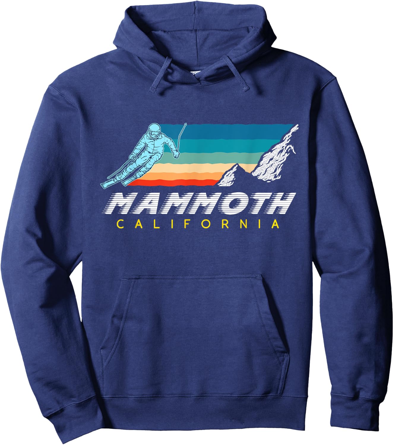 Mammoth California - USA Ski Resort 1980s Retro Shirt Hoodie - Hoodie | Navy