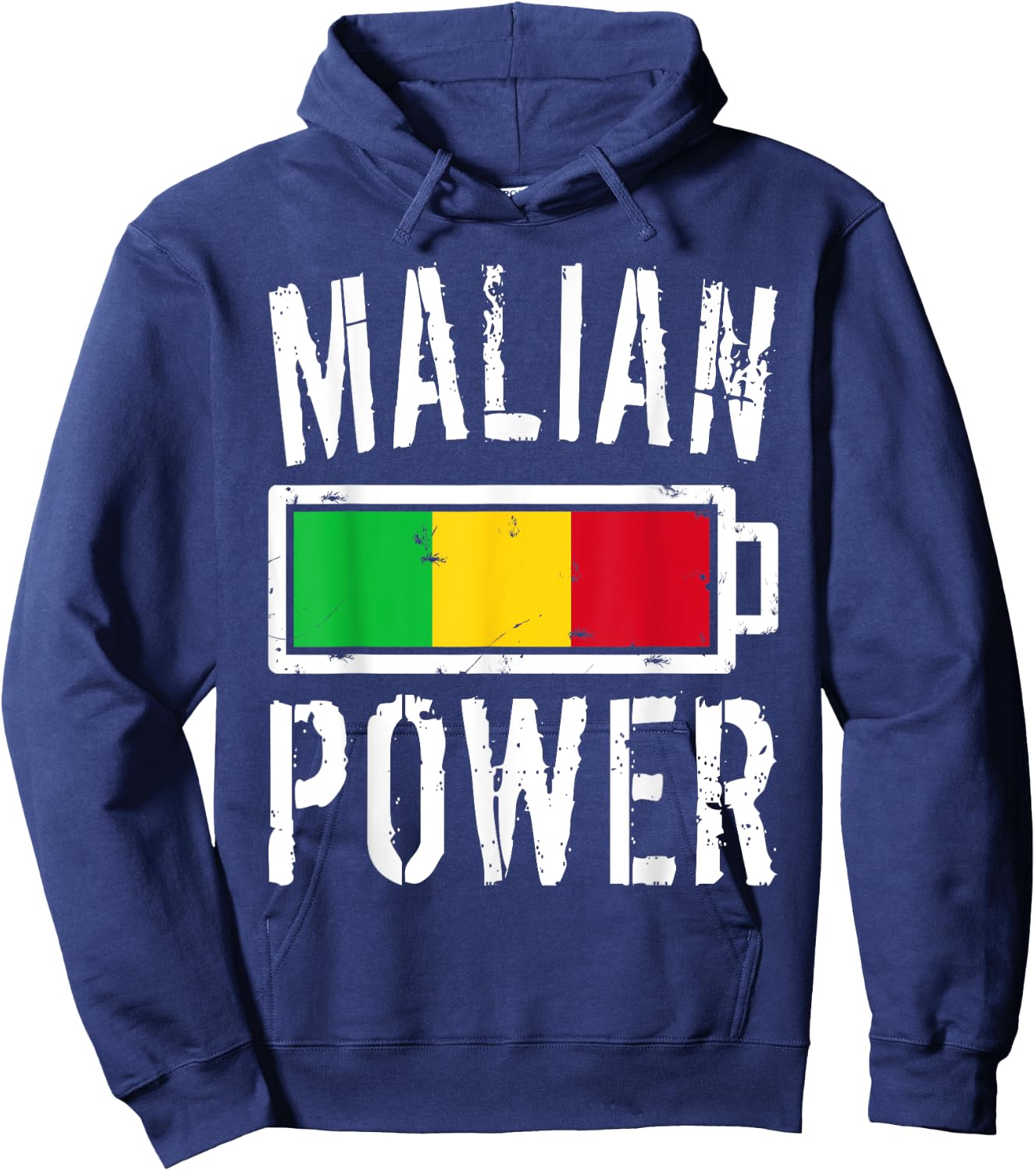 Mali Flag | Malian Power Battery Proud Hoodie - Hoodie | Navy