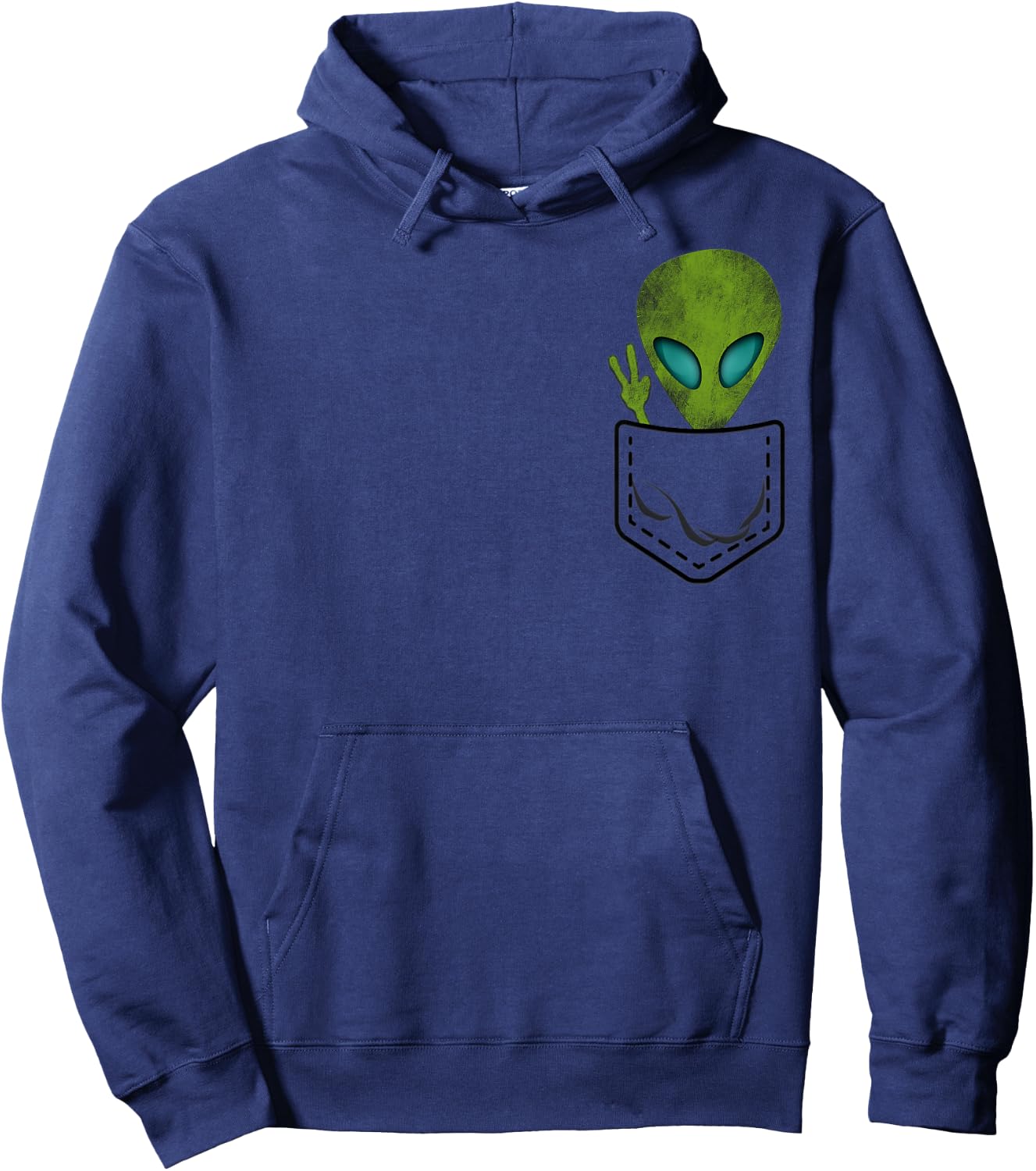 Alien Pocket Cool Funny Cute Peace UFO Gift Hoodie - Hoodie | Navy