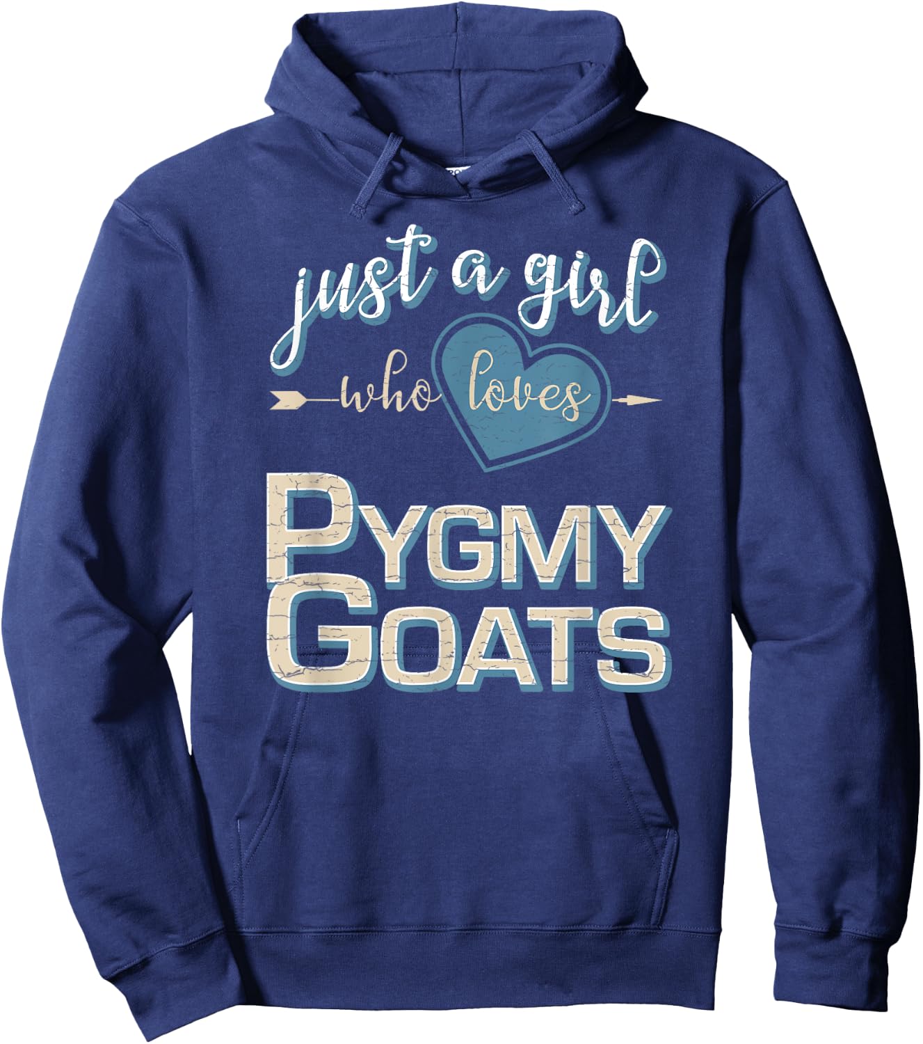 Heart Arrow Girl Who Loves Pygmy Goats Hoodie - Hoodie | Navy