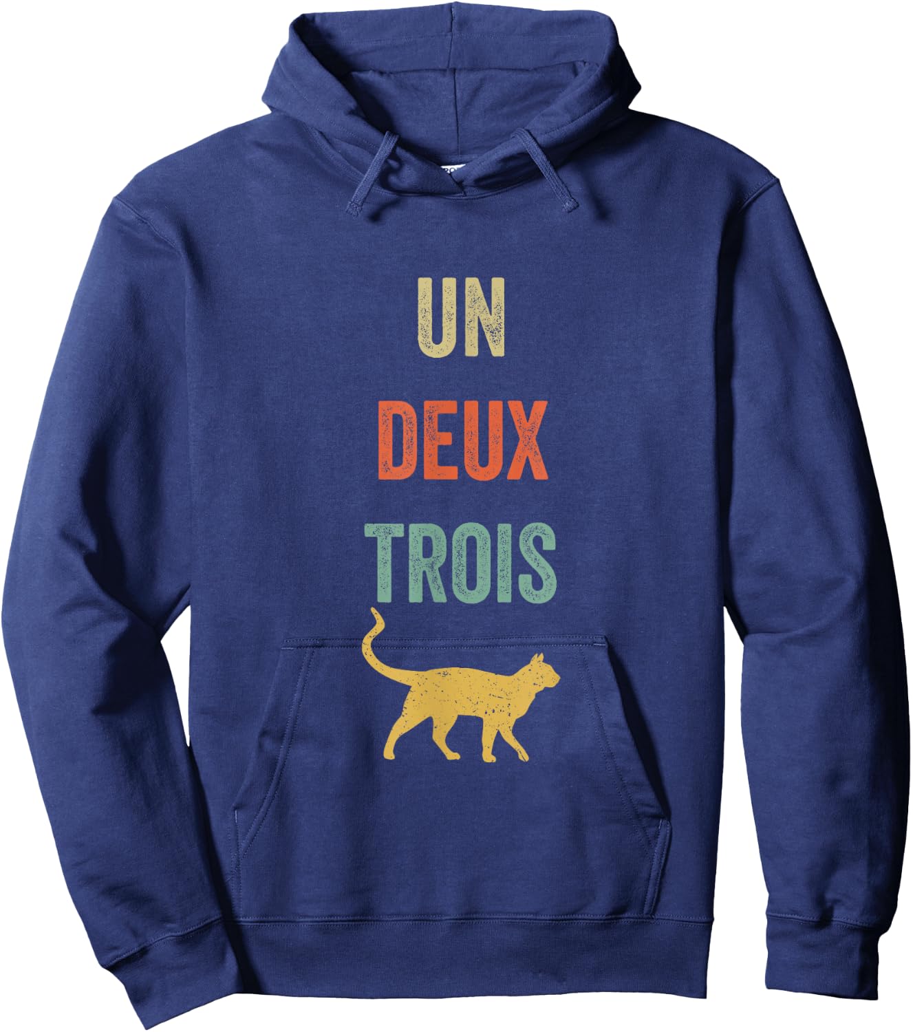 Un Deux Trois Vintage French Word Game Hoodie - Hoodie | Navy